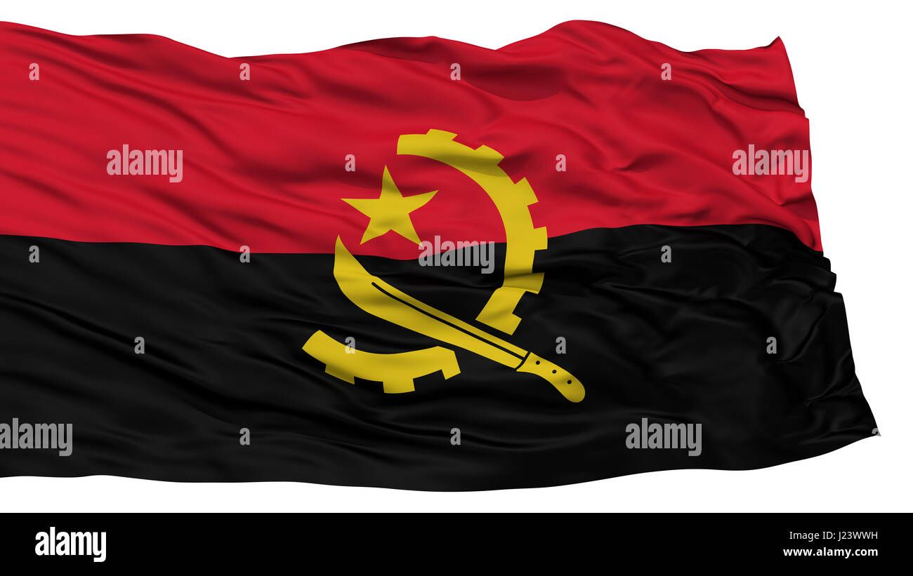 Isolierte Angola Fahne Stockfoto