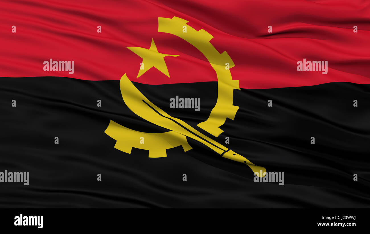 Closeup Angola Fahne Stockfoto