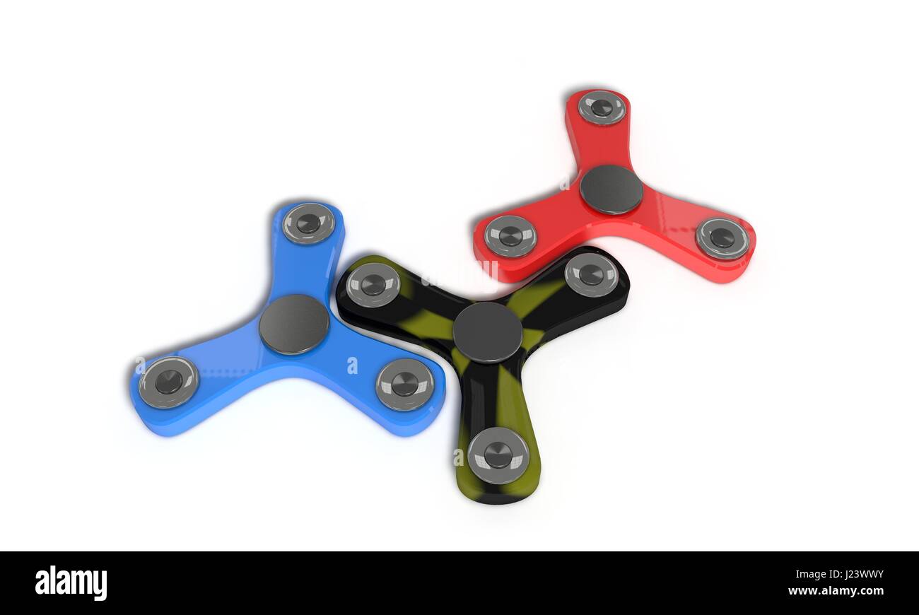 Zappeln Sie Spinner auf weiß, 3d Render-arbeiten Stockfoto