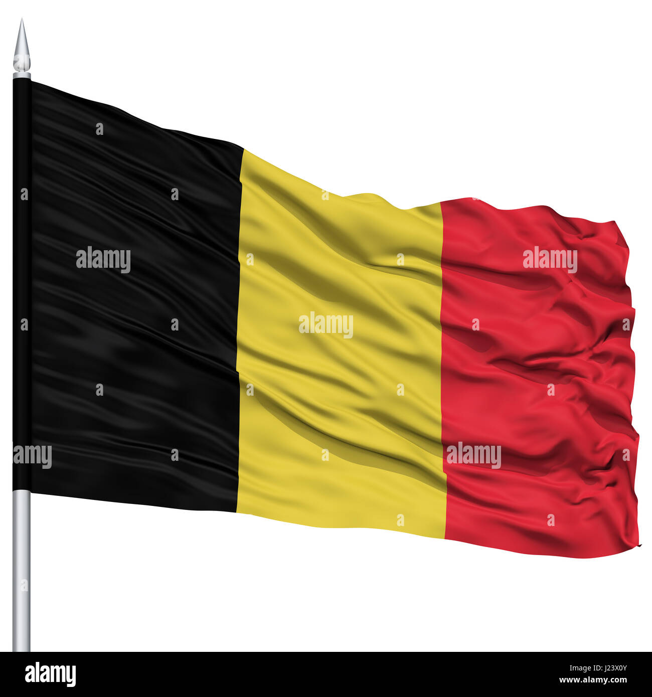 Belgien Fahne am Fahnenmast Stockfoto