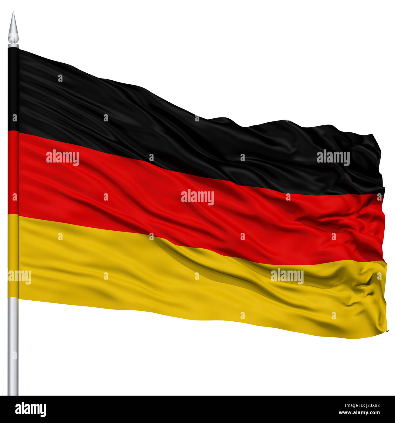 Deutschland-Flagge am Fahnenmast Stockfoto