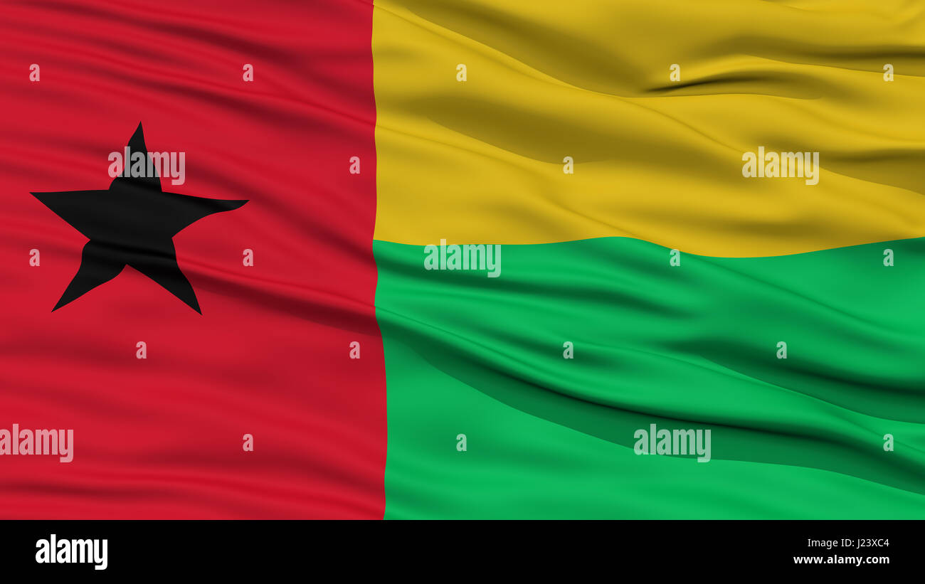 Closeup Guinea Bissau Flagge Stockfoto