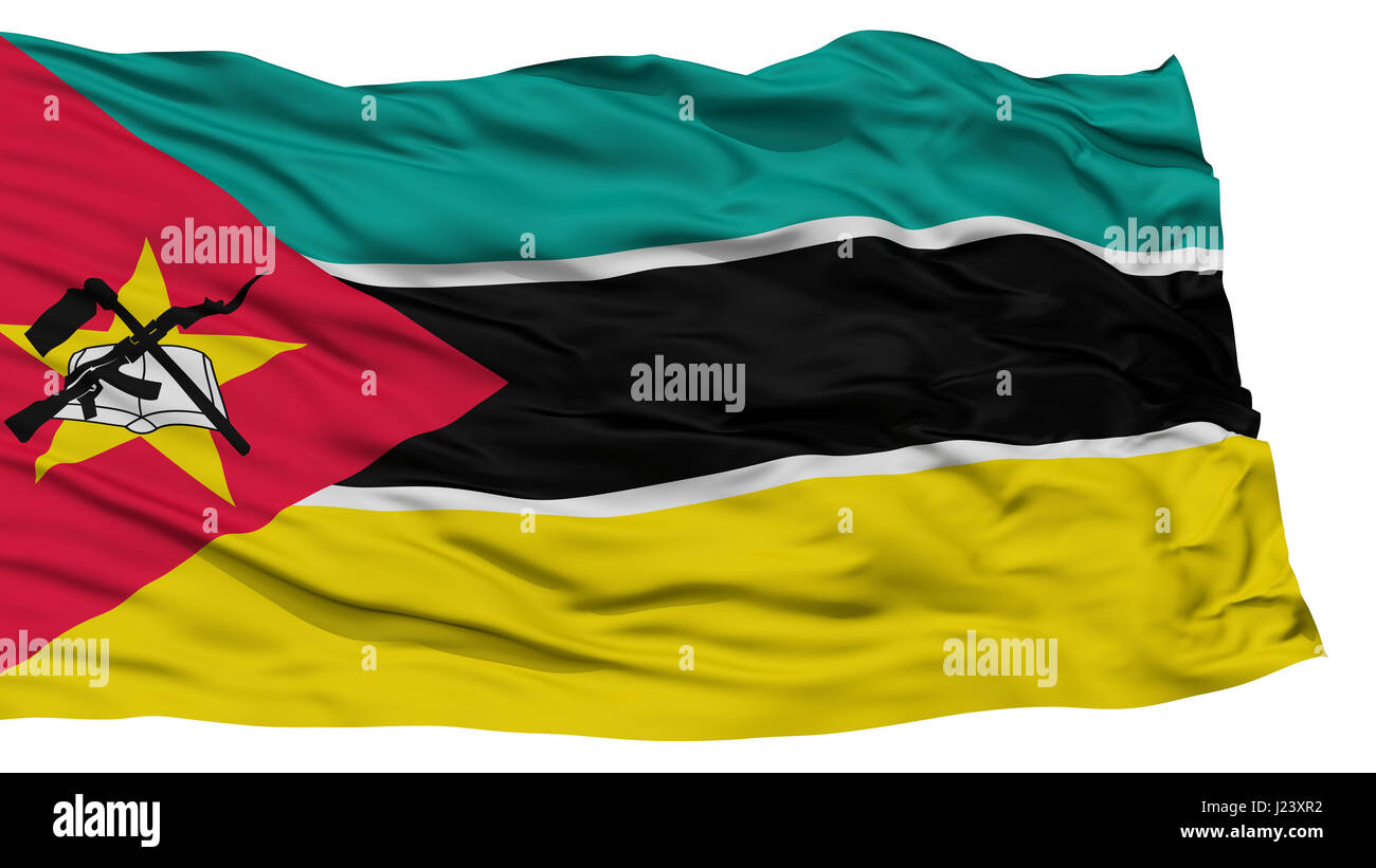 Isolierte Mosambik Flagge Stockfoto