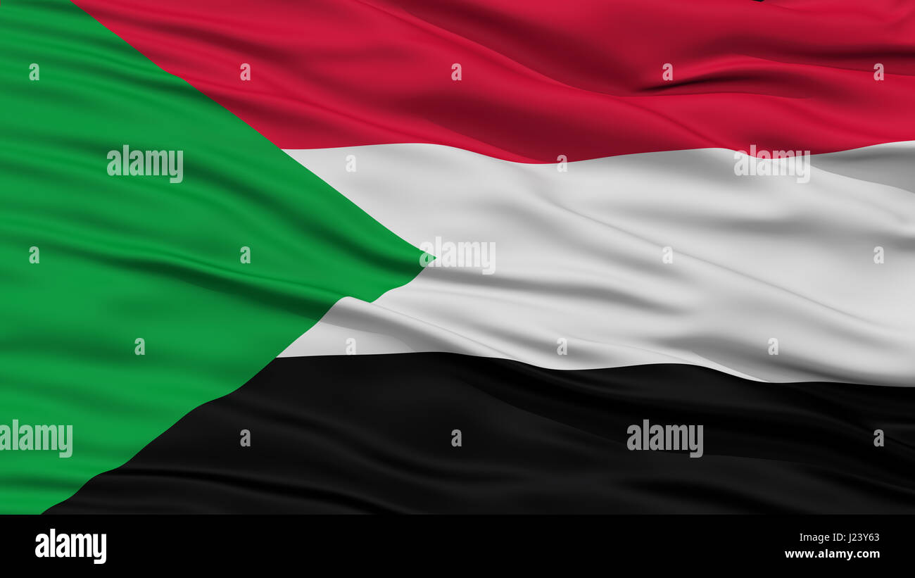 Closeup Sudan Flagge Stockfoto