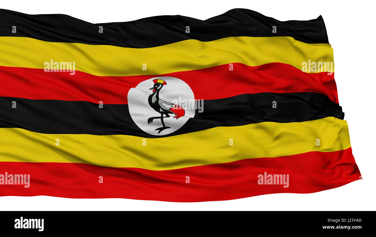 Isolierte Uganda Flagge Stockfoto