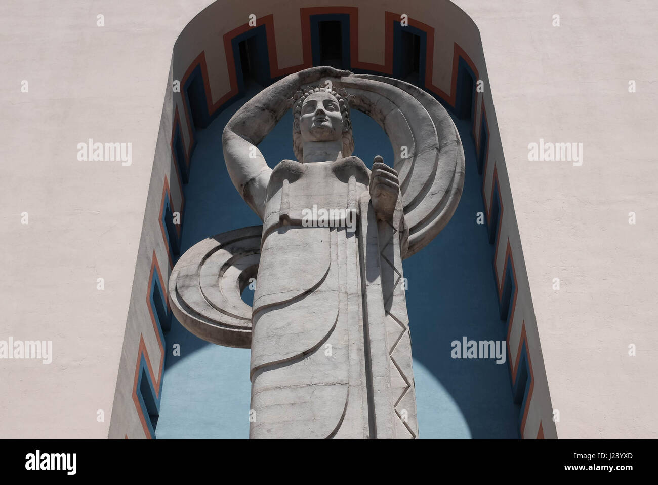 Art-Deco-Statue am Messegelände, Dallas, TX Stockfoto