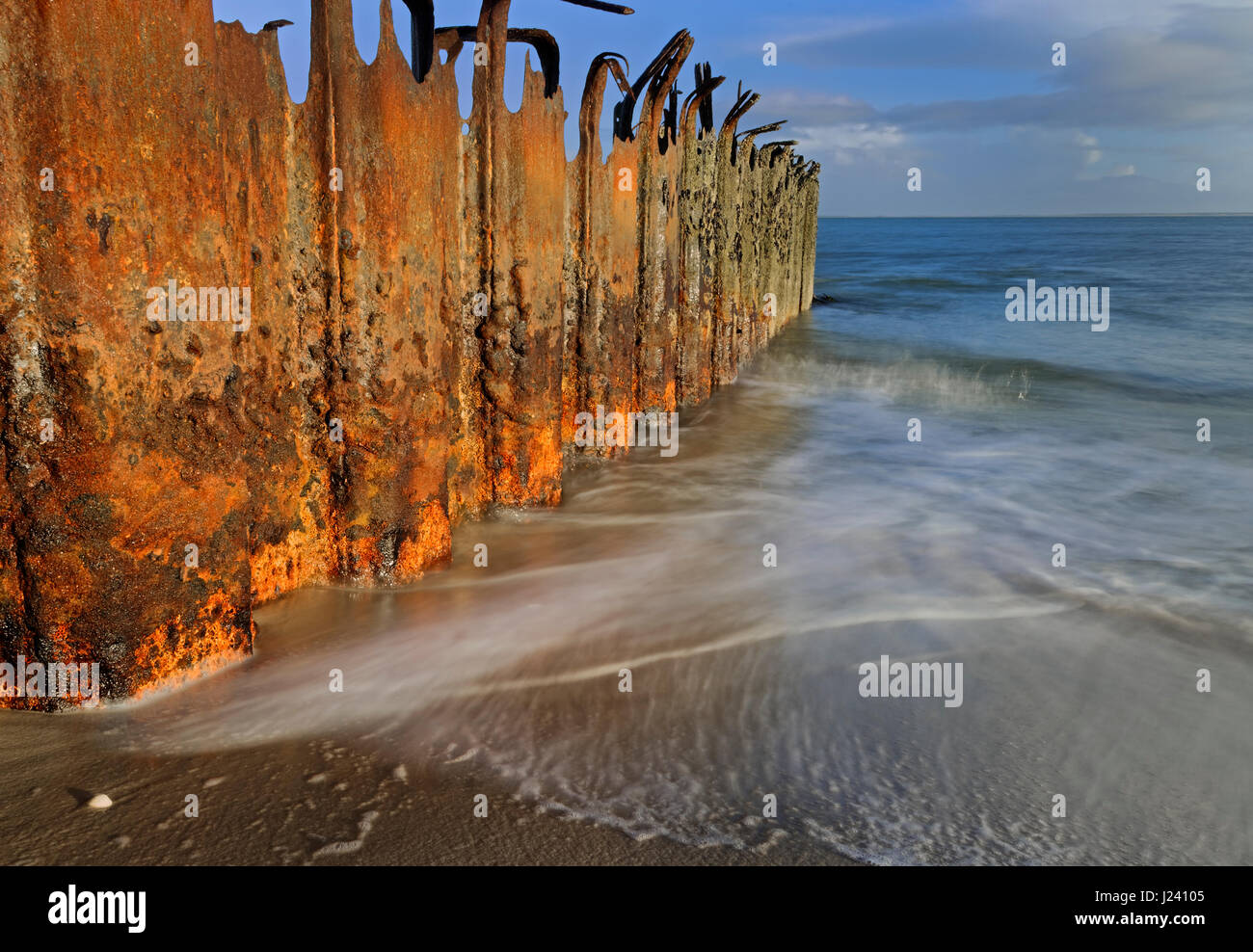 Leiste am westlichen Strand, Insel Sylt, Nordsee, Schleswig-Holstein, Deutschland Stockfoto