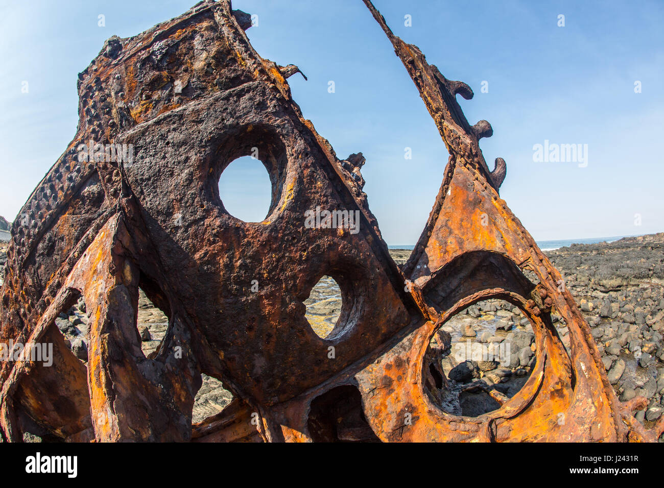 Das Wrack der SS Speke auf Phillip Island, Victoria, Australien Stockfoto