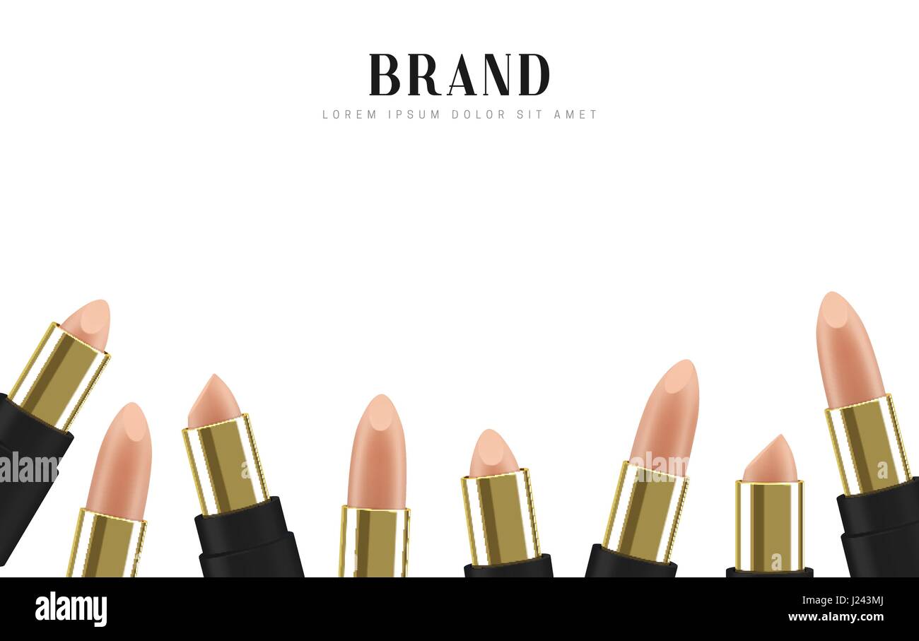 Kosmetik Lippenstift 3d Illustration Schone Werbung Plakat Stock Vektorgrafik Alamy