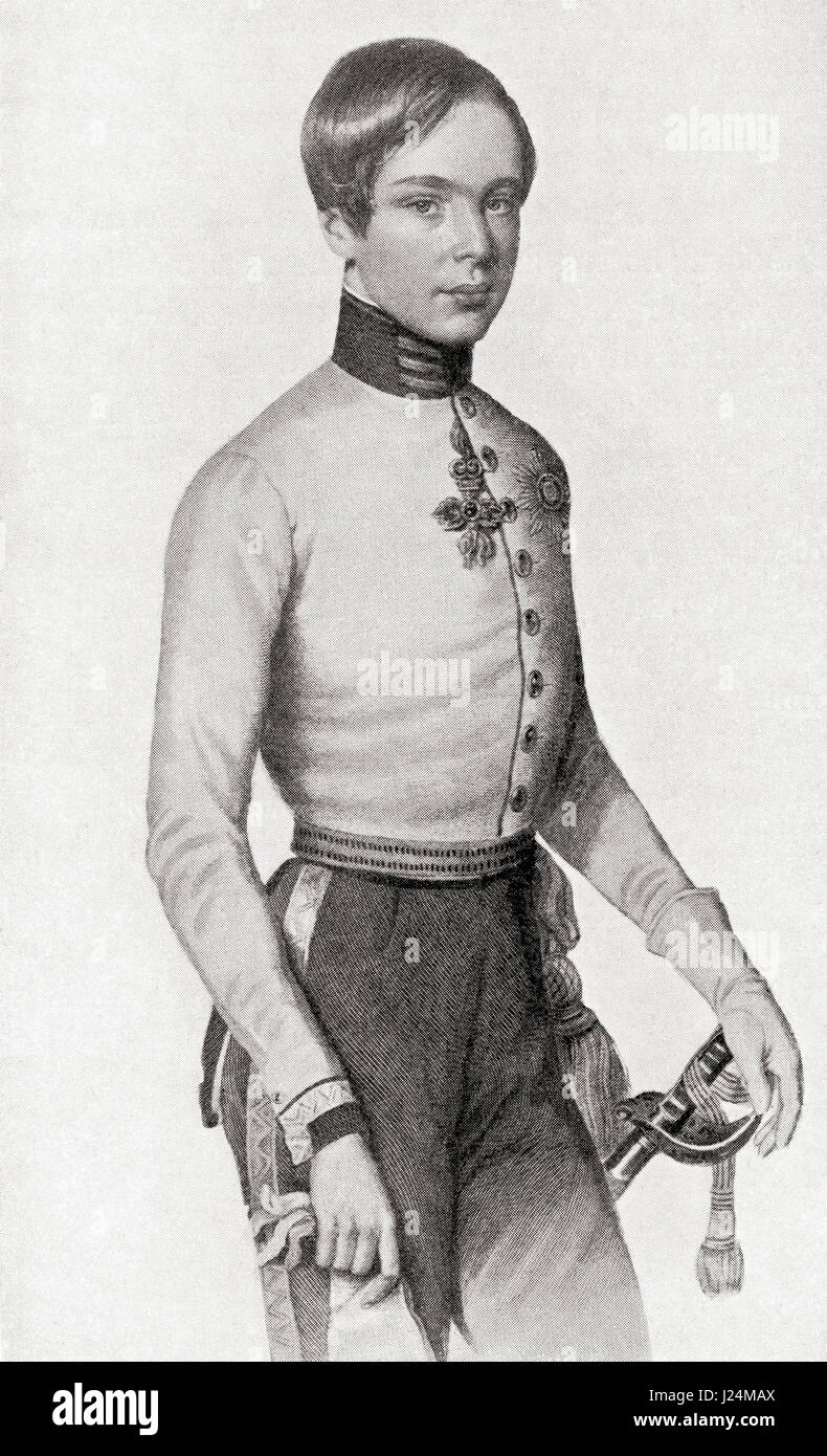 Franz Joseph I oder Francis Joseph I, 1830-1916.  Kaiser von Österreich und Königs von Ungarn.  Zu sehen hier als ein junger Mann.  Von Hutchinson Geschichte der Nationen veröffentlicht 1915 Stockfoto