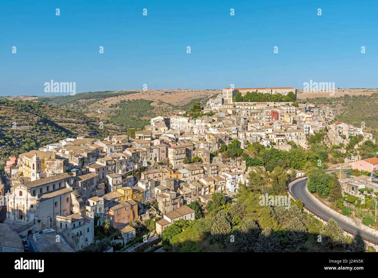 Das alte barocke Stadt von Ragusa Ibla in Sizilien an einem sonnigen Tag Stockfoto