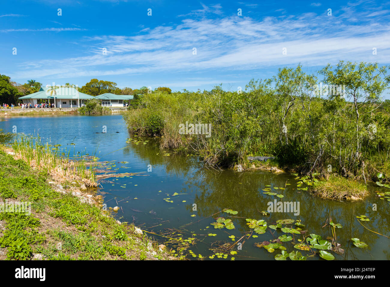 Besucherzentrum am beliebten Anhinga Trail im Royal Palms Visitor Center im Florida Everglades National Park Stockfoto