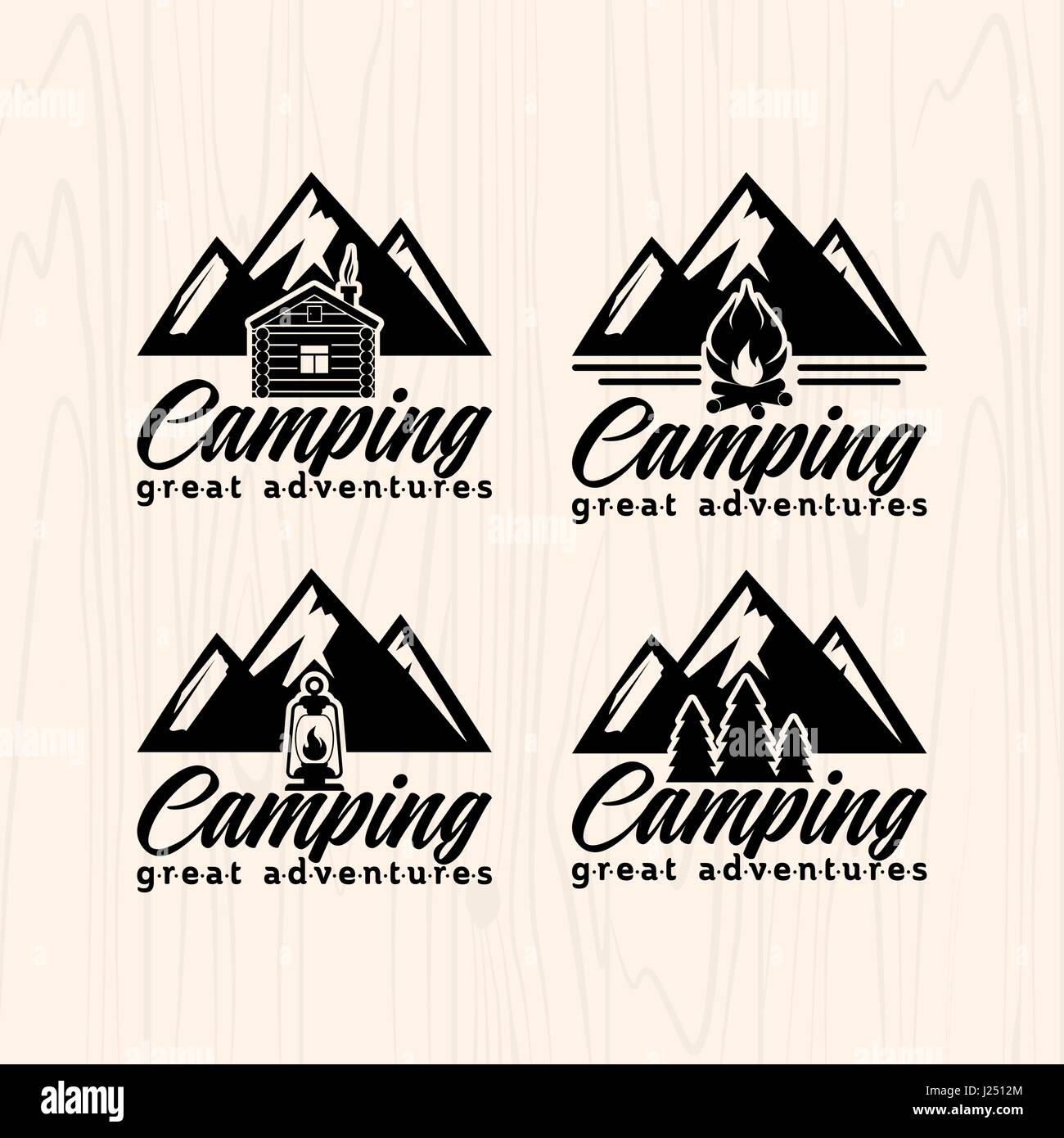 Satz von Logos für camping Stock Vektor