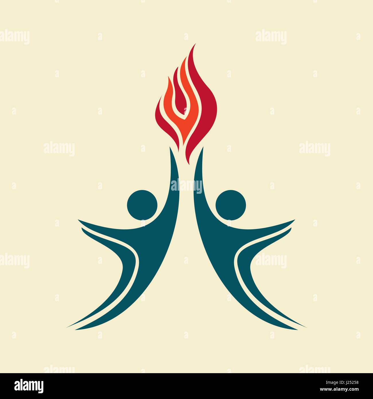 Logo der Kirche. Vereint mit dem Heiligen Geist Gottes Stock Vektor