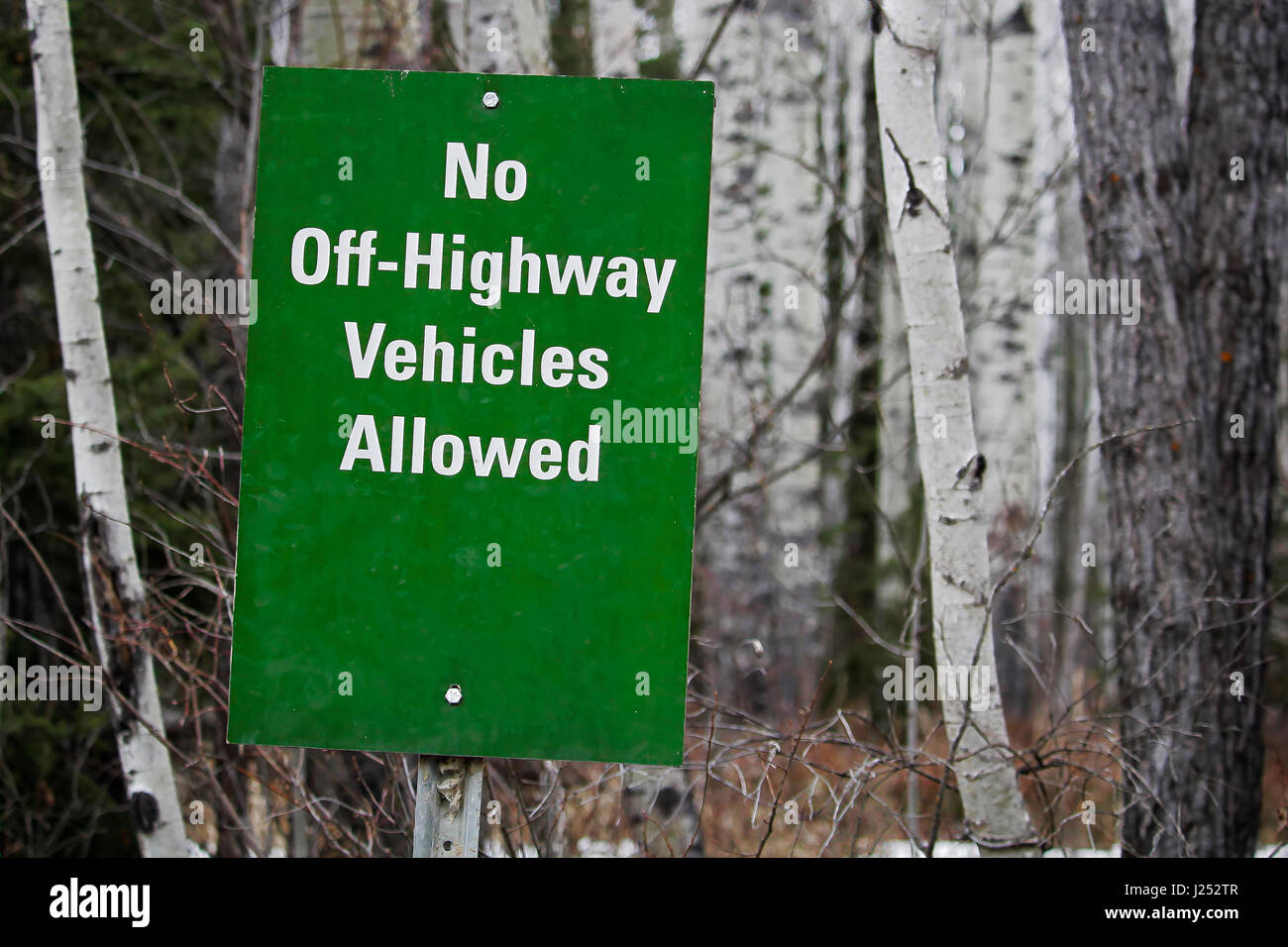 Kein Off-Highway Fahrzeuge erlaubt, sign. Stockfoto
