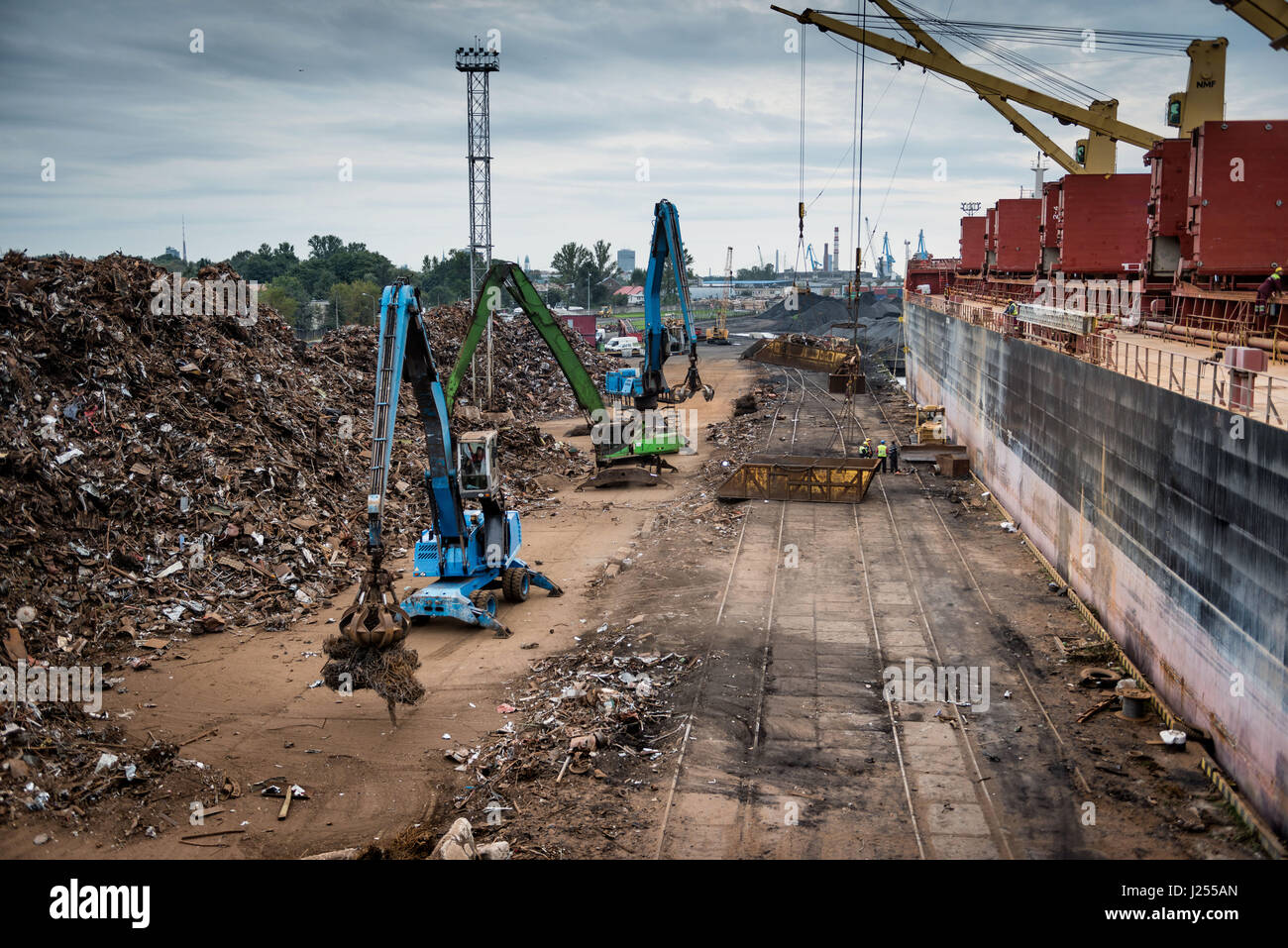 Schrott Metall Umschlagplatz. Stockfoto