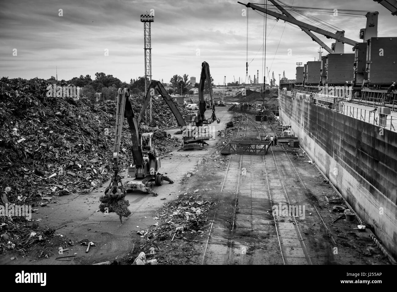 Schrott Metall Umschlagplatz. Stockfoto