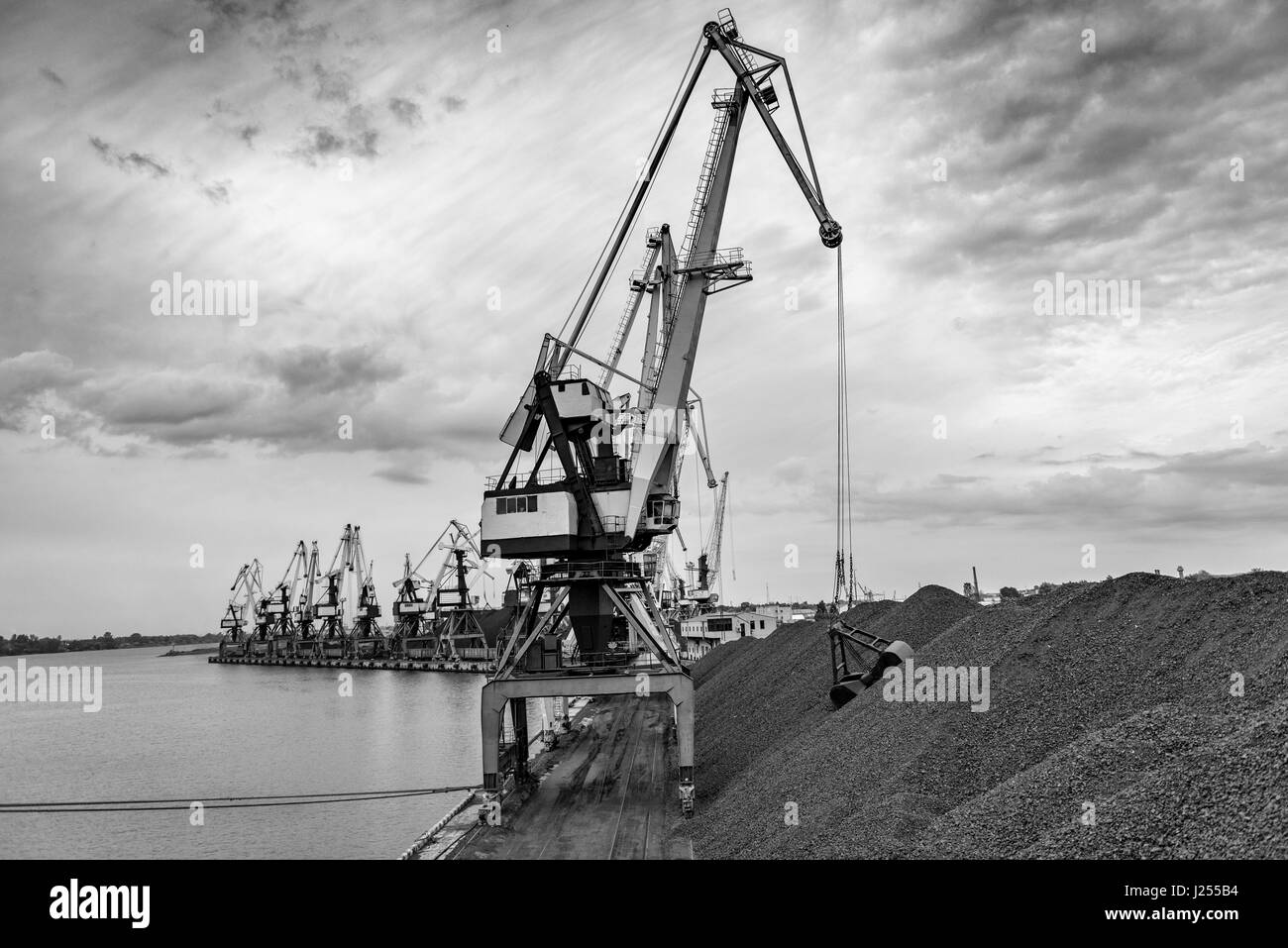 Arbeiten Sie in Kohle Hafenumschlag terminal. Stockfoto