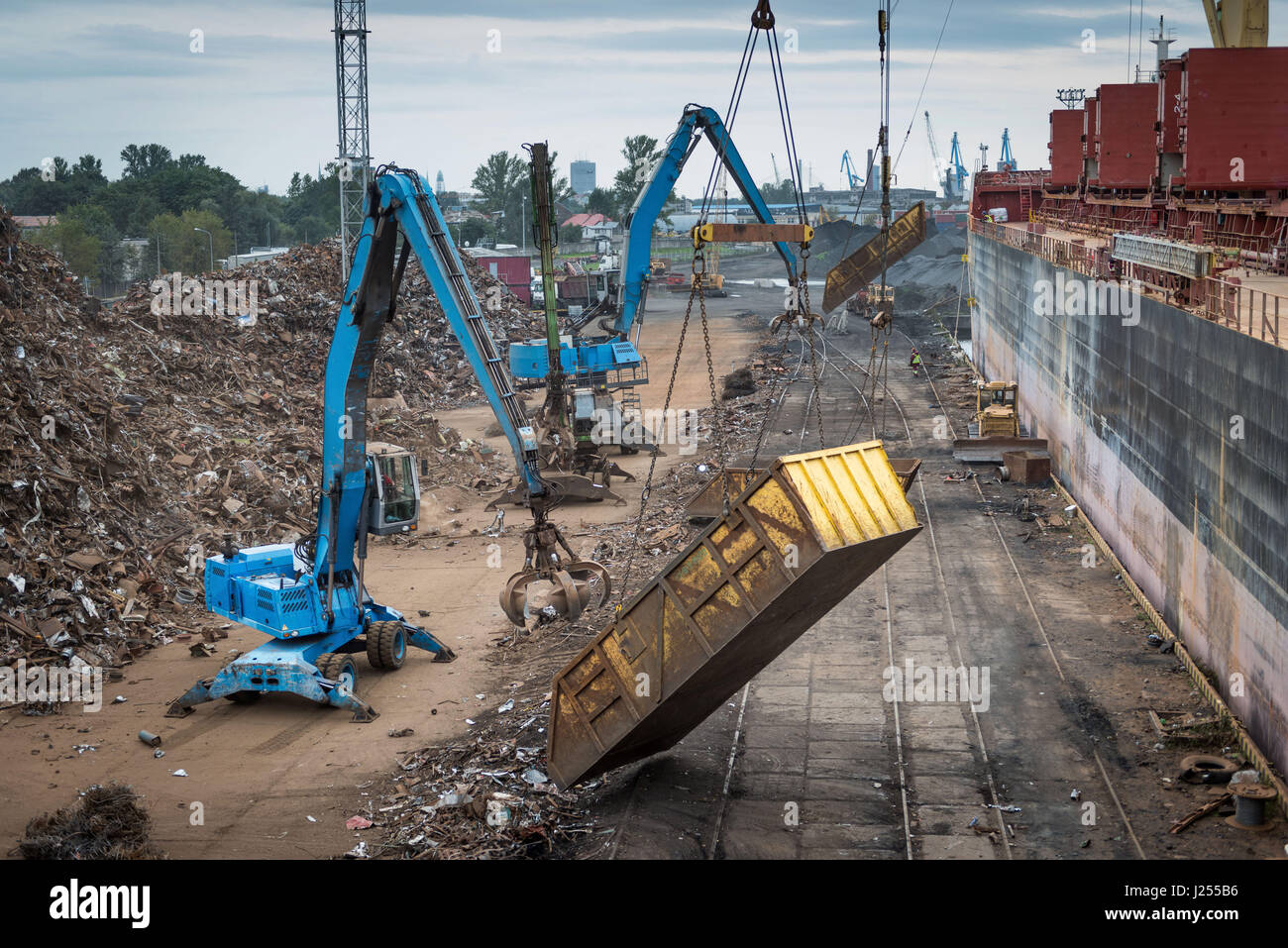 Schrott Metall Umschlagplatz. Stockfoto
