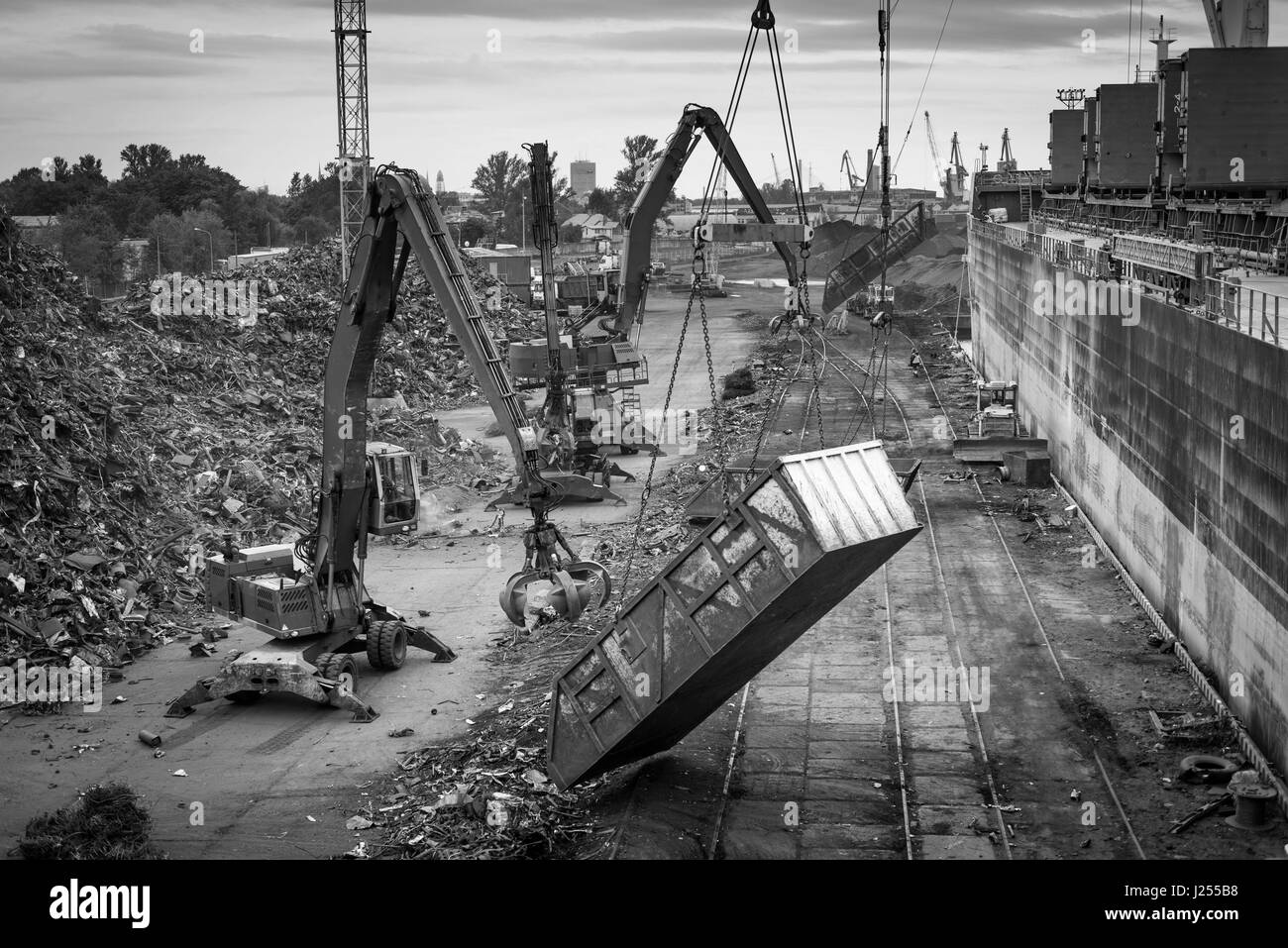 Schrott Metall Umschlagplatz. Stockfoto