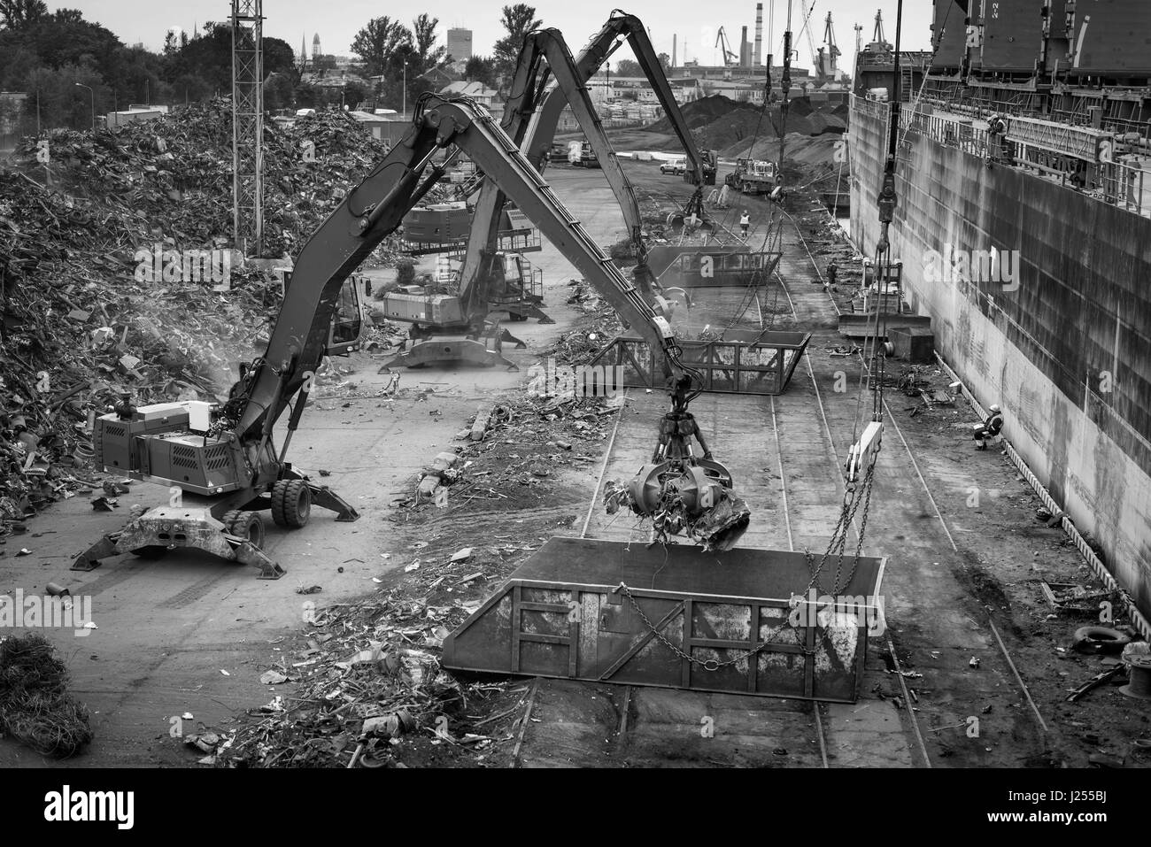 Schrott Metall Umschlagplatz. Stockfoto