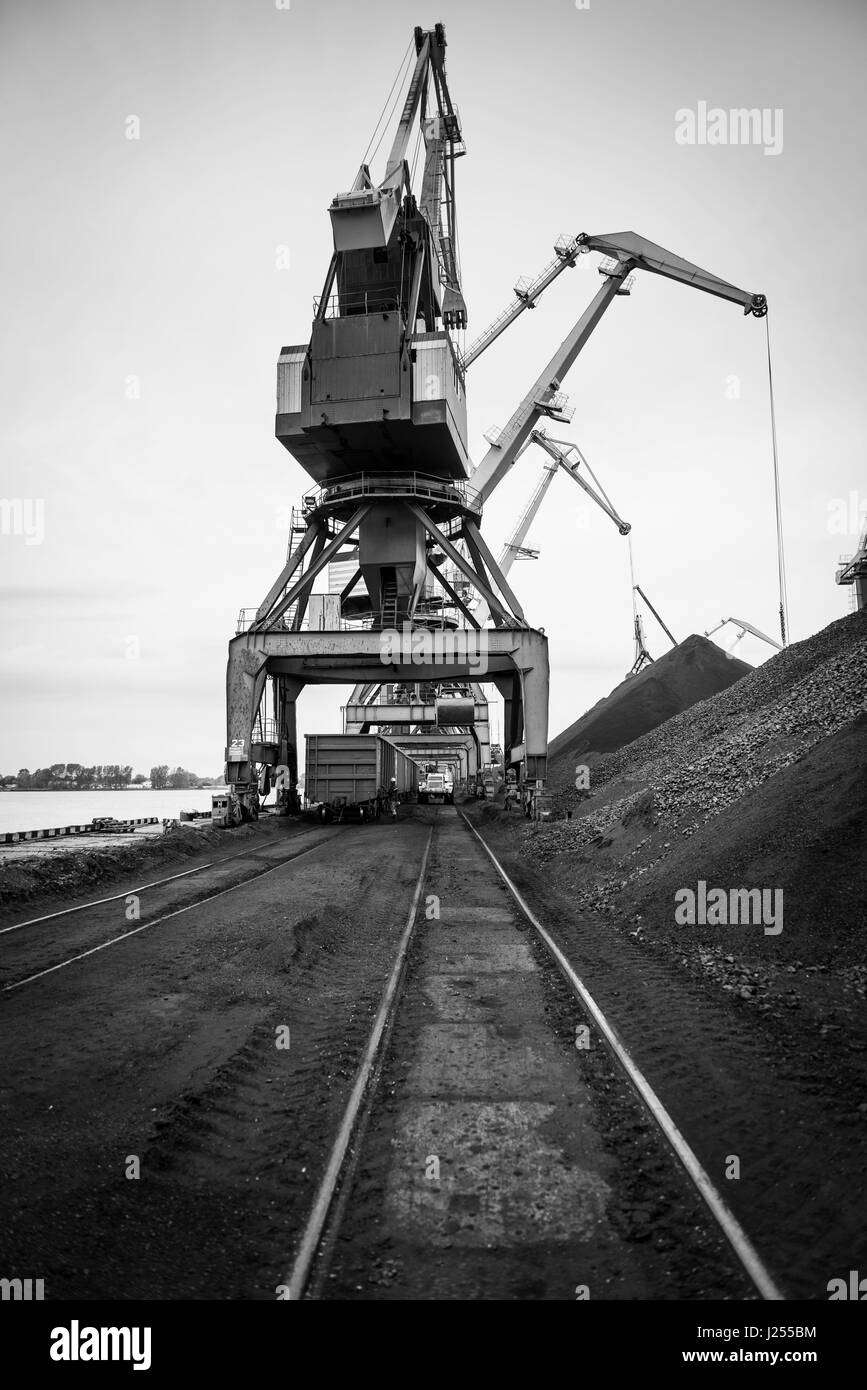Arbeiten Sie in Kohle Hafenumschlag terminal. Stockfoto