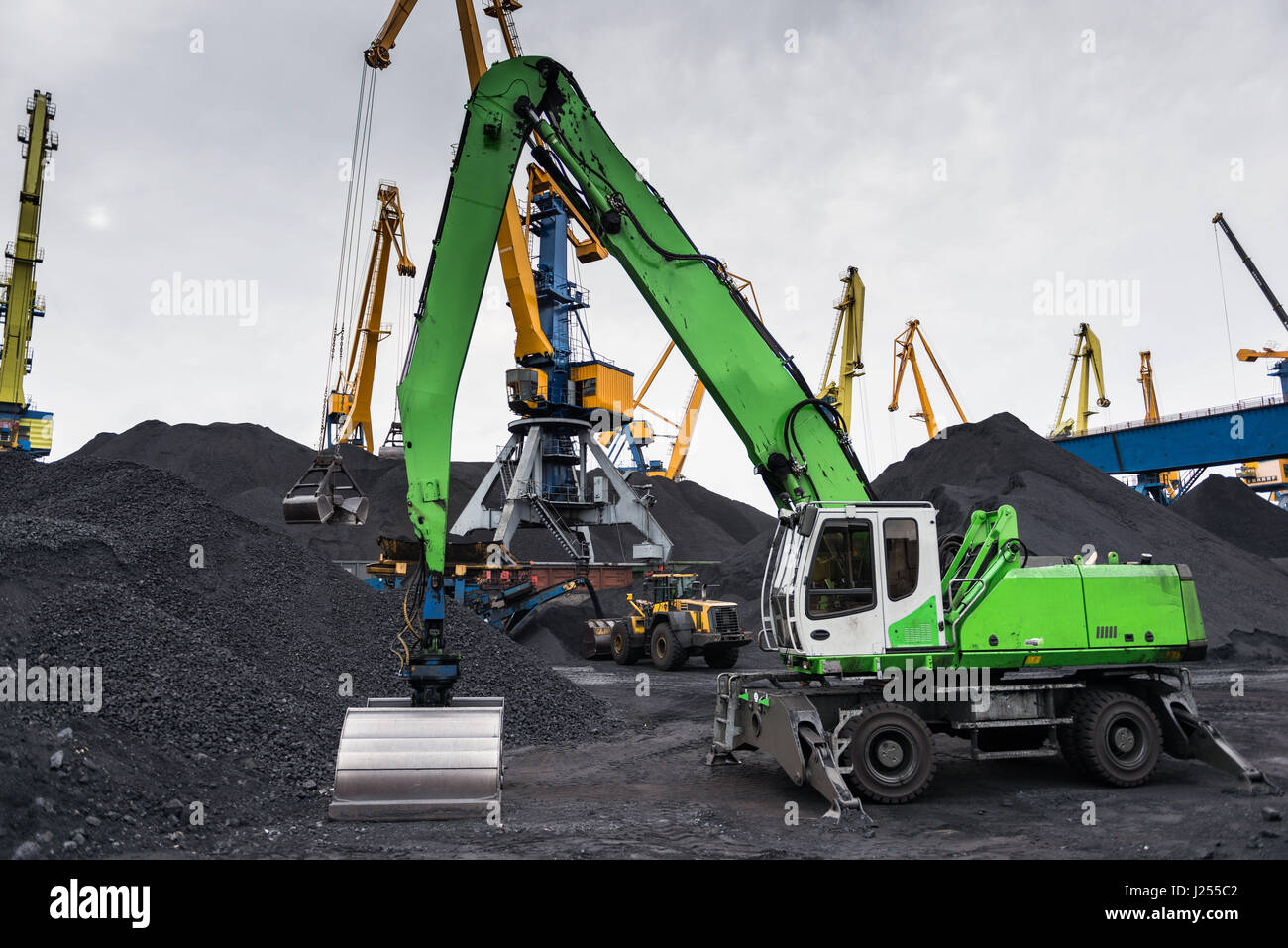 Arbeiten Sie in Kohle Hafenumschlag terminal. Stockfoto