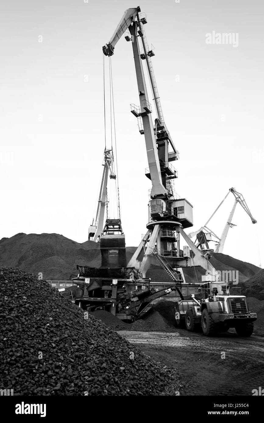 Arbeiten Sie in Kohle Hafenumschlag terminal. Stockfoto