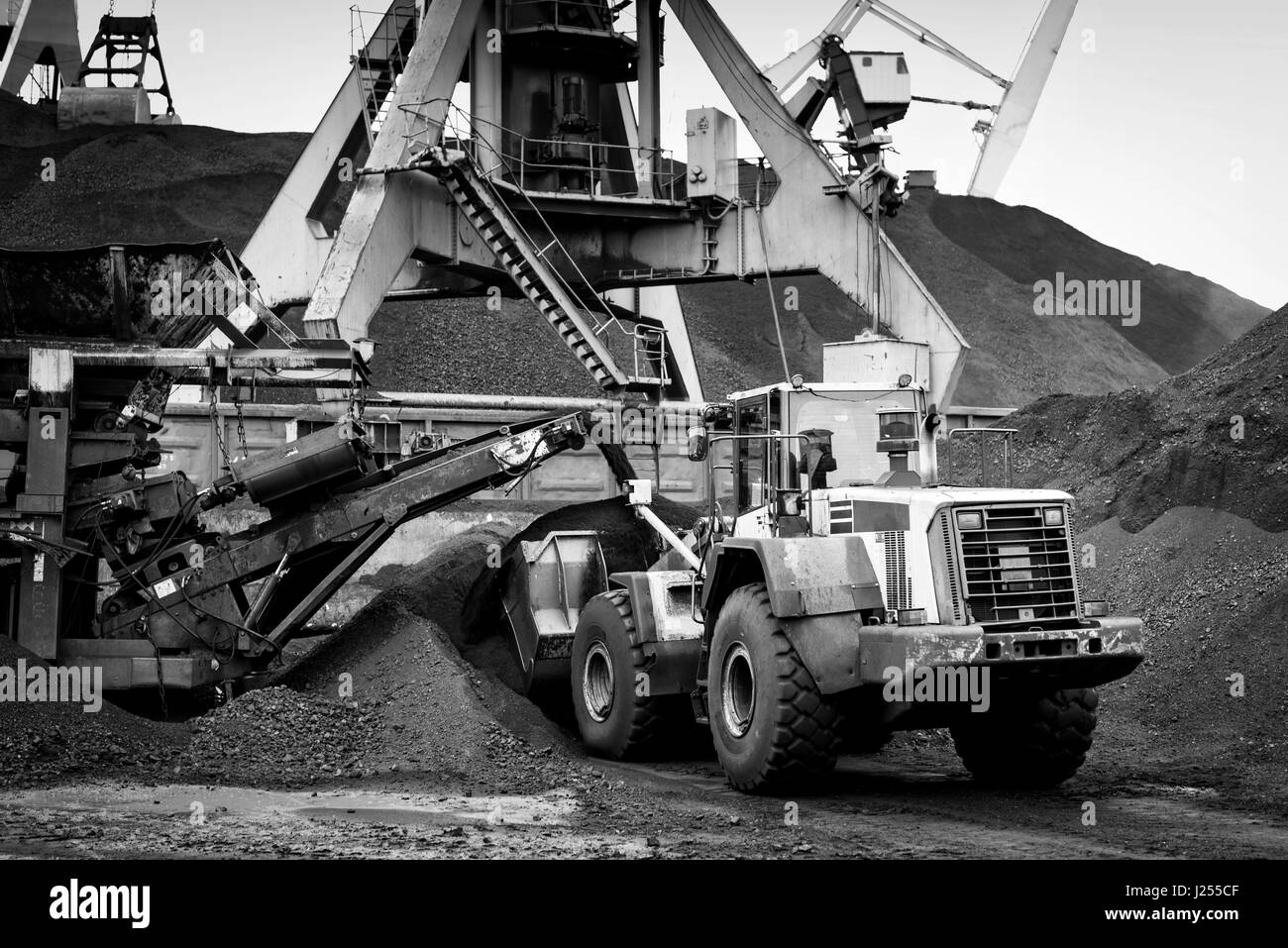 Arbeiten Sie in Kohle Hafenumschlag terminal. Stockfoto