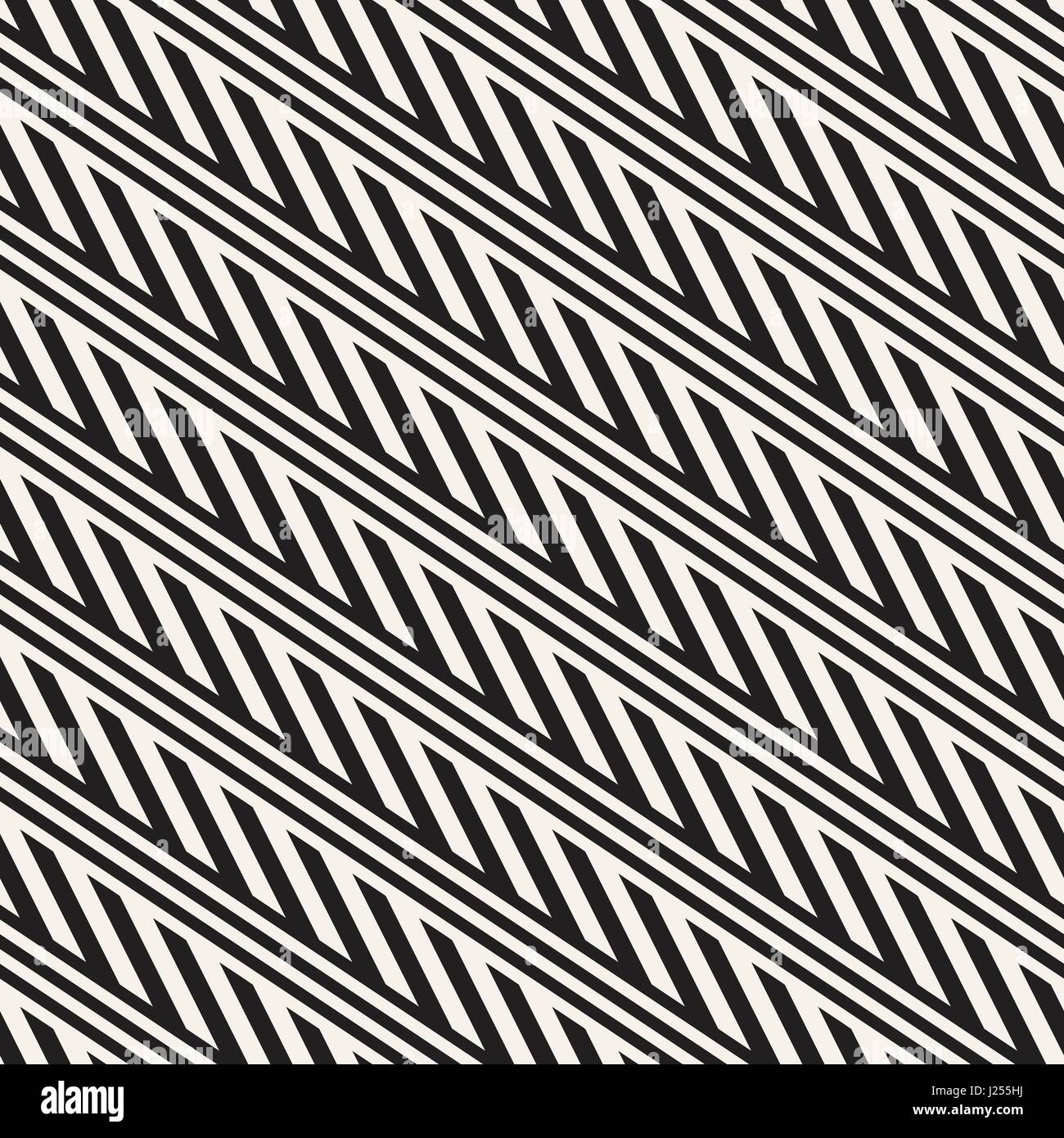 Interlacing parallele Streifen. Monochrome Musterdesign Vektor. Abstrakten geometrischen Hintergrund. Stock Vektor
