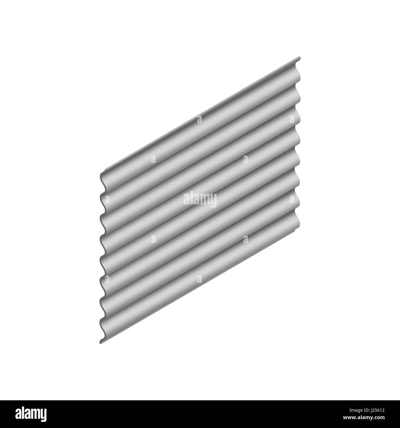 Wave Schiefer Blatt isoliert auf weißem Hintergrund, vertikale Anordnung. Element des Entwurfs von Baustoffen. Isometrische 3D-Stil, Vektor Interessenvertreter Stock Vektor
