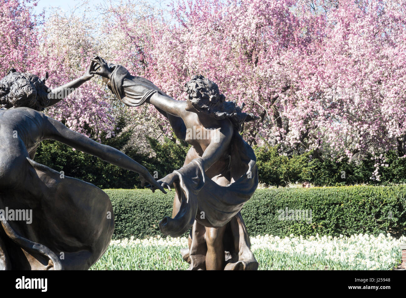 Untermyer Brunnen / drei tanzende Mädchen, Wintergarten Garten im Central Park, New York Stockfoto