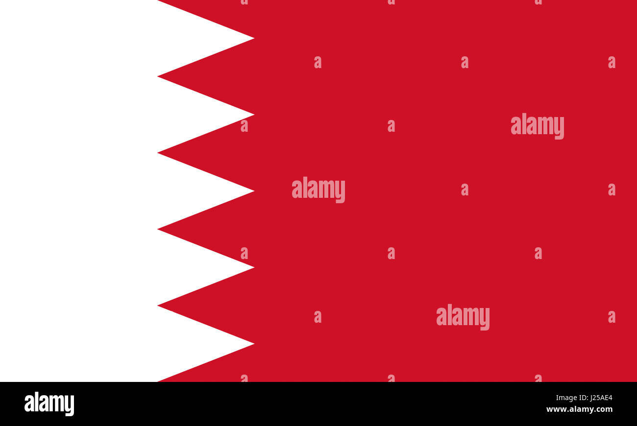 Abbildung der Flagge von Bahrain. Stockfoto