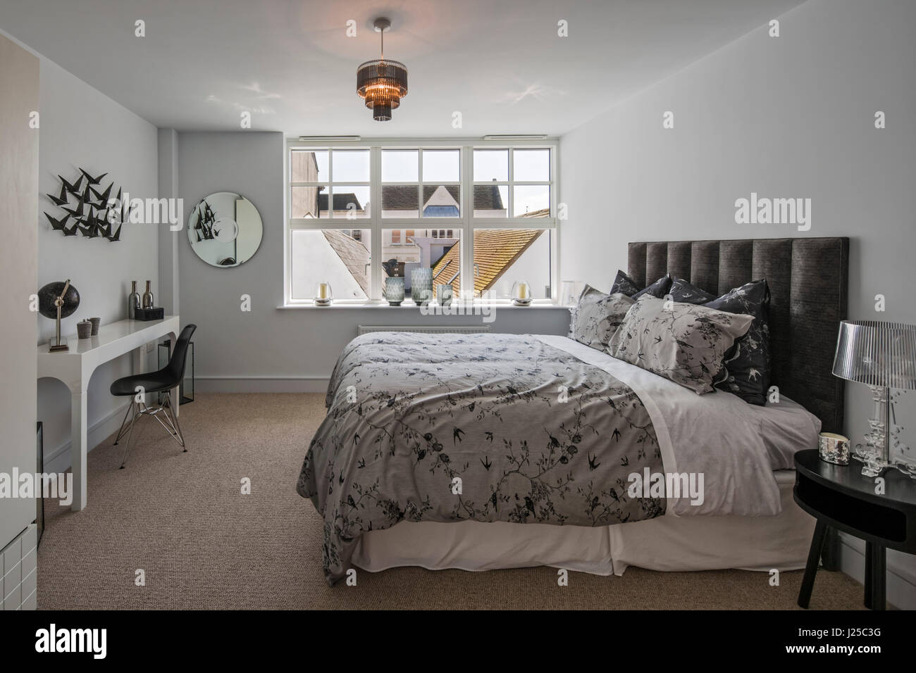 Schlafzimmer. Engel Courtyard Apartments, Colchester, Vereinigtes Königreich. Architekt: Stadt & Land, 2016. Stockfoto