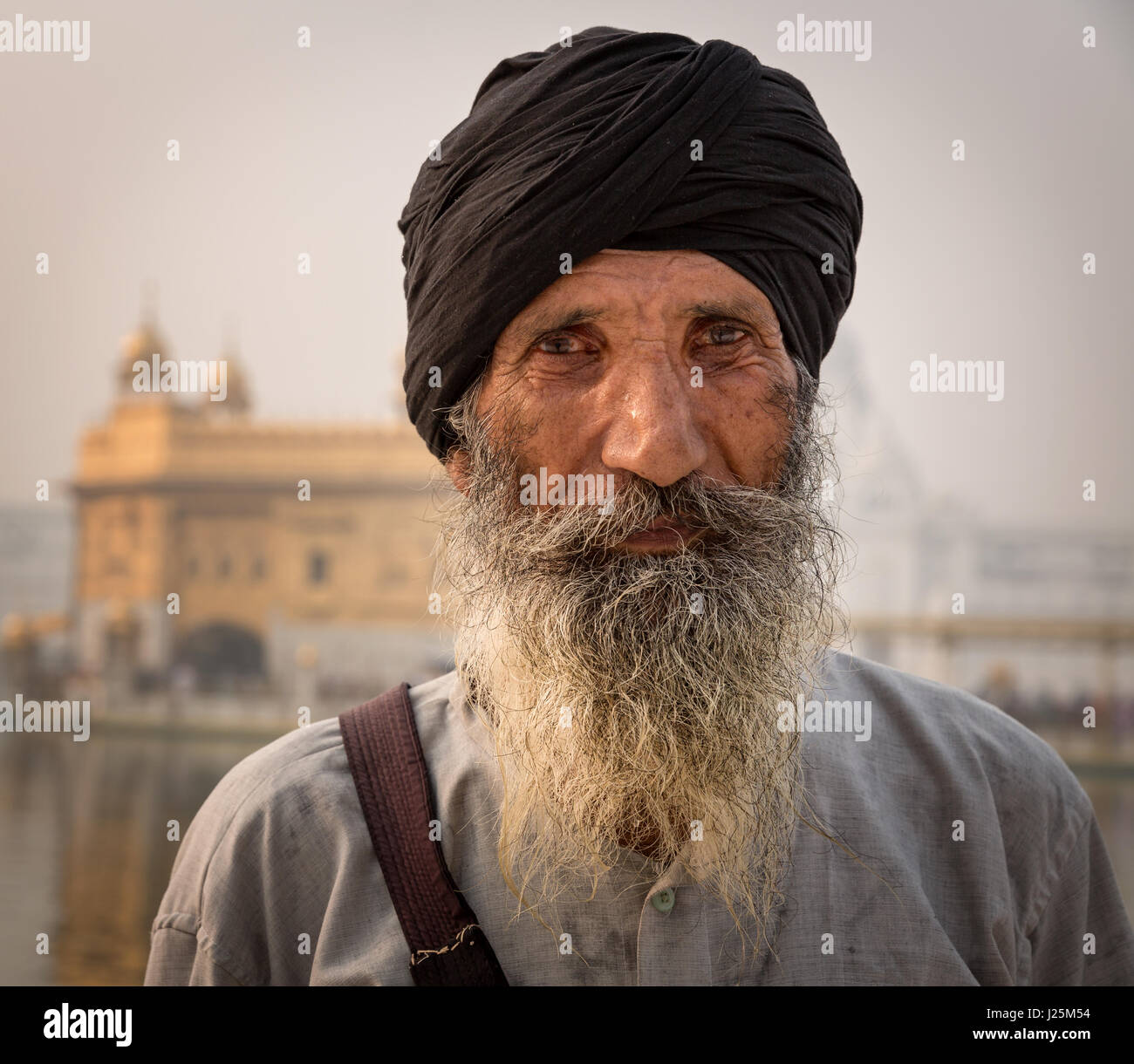 Sikh-Pilger, der Goldene Tempel, Amritsar, Punjab, Indien Stockfoto