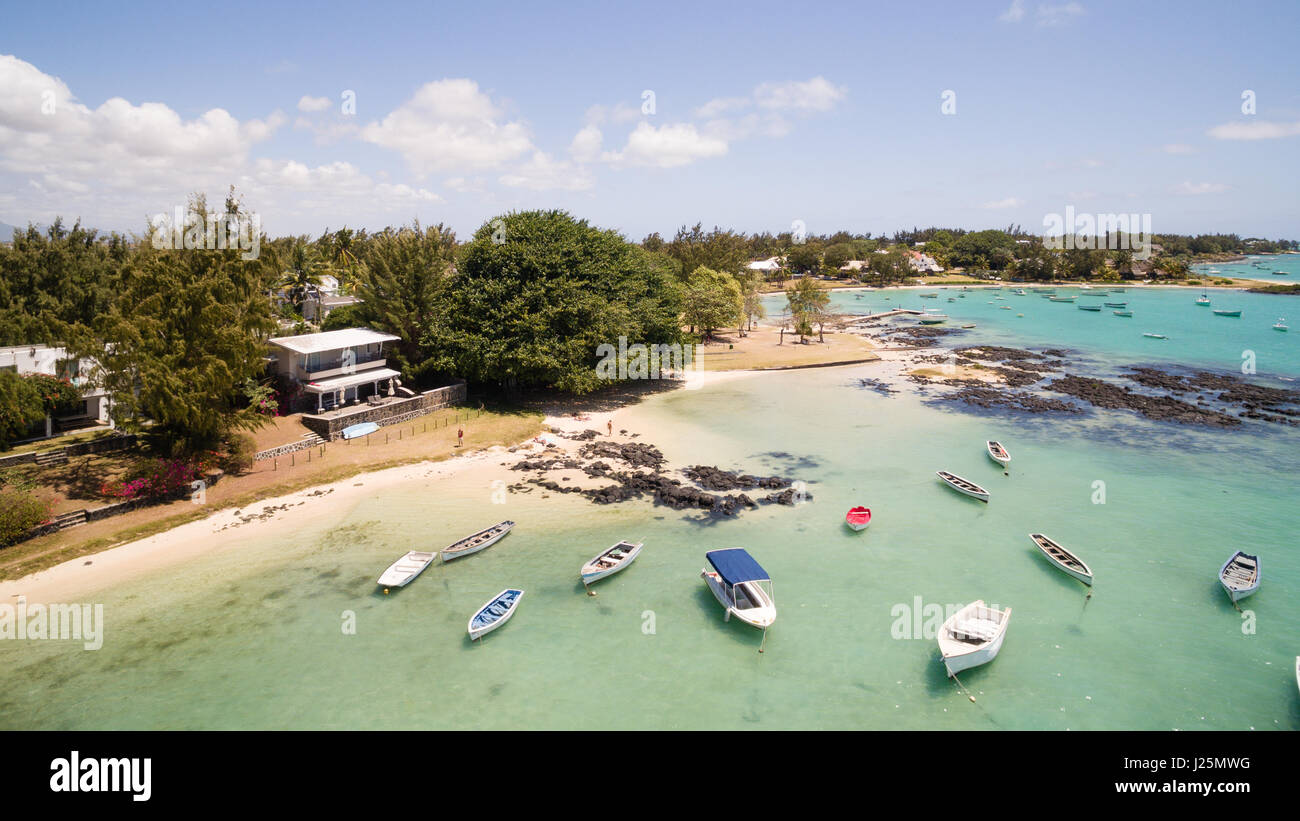 Luftaufnahme: Pointe Aux Roches, Mauritius Stockfoto