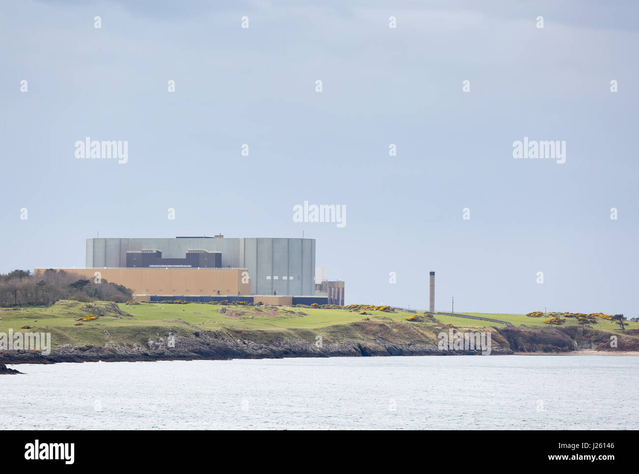 Wylfa Decommisioned Kernkraftwerk in Cemaes in Anglesey, Nordwales Stockfoto