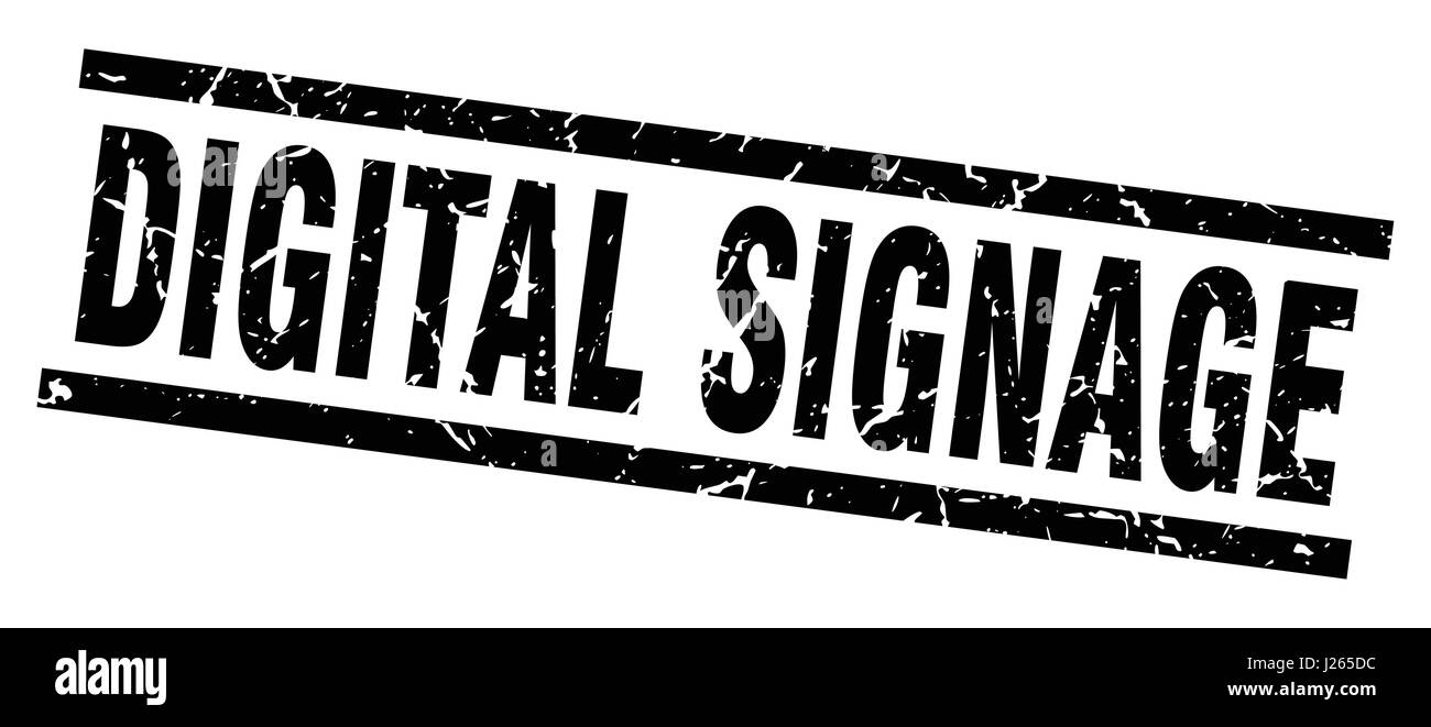 schwarze Quadrat Grunge-digital-Signage-Stempel Stock Vektor