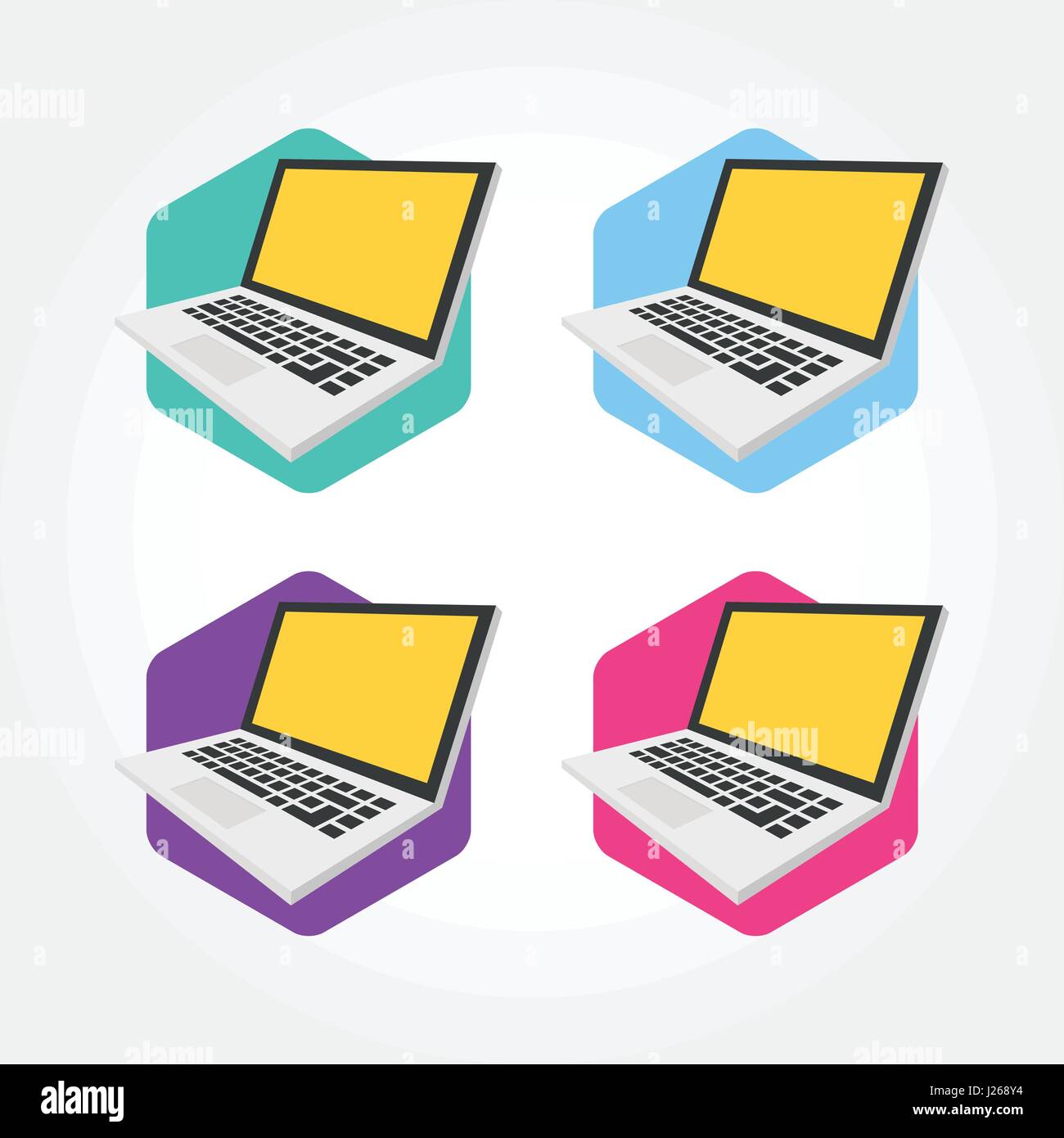 Isometrische Notebook, Laptop-Design-Symbol-Darstellung Stock Vektor