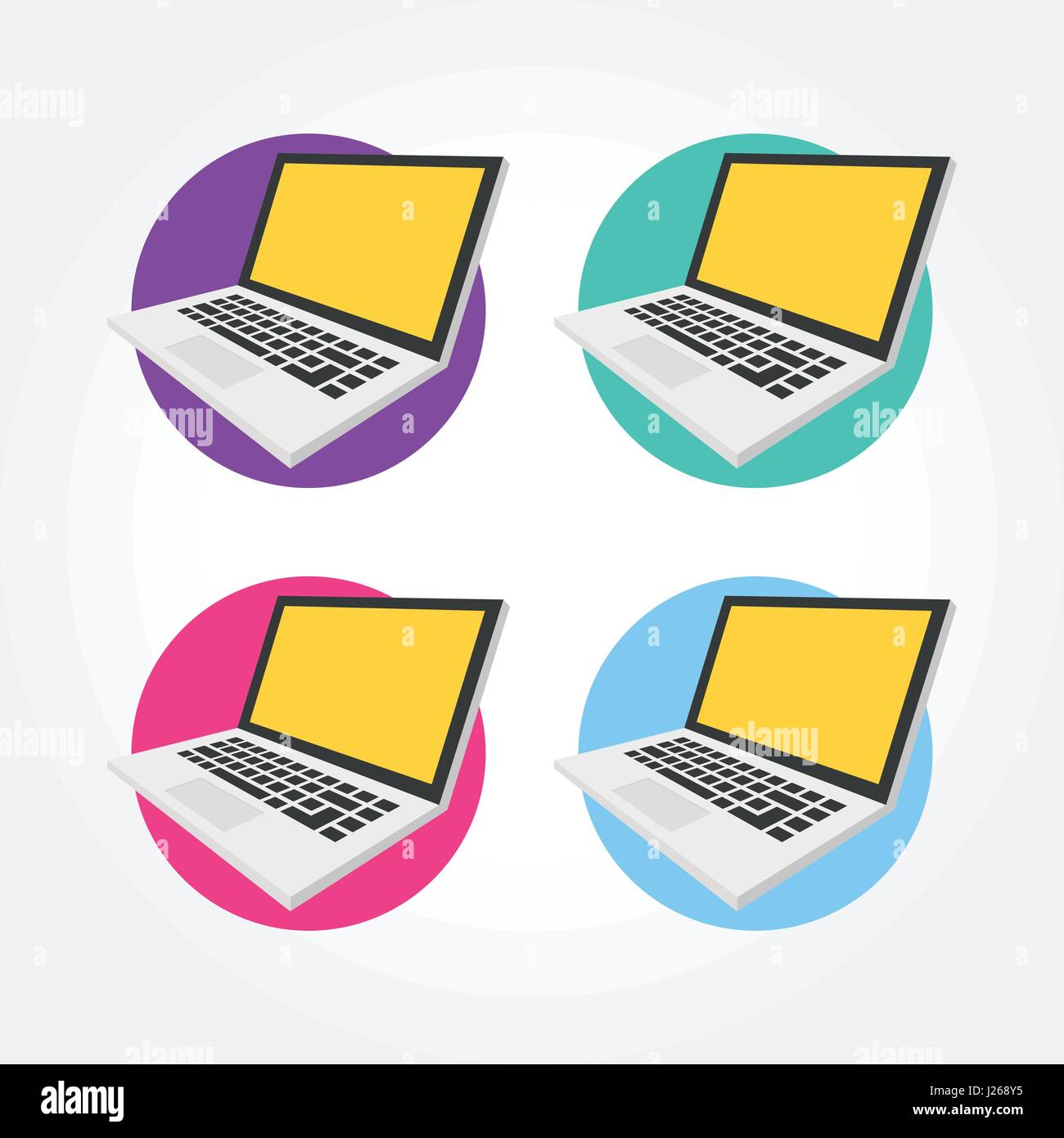 Isometrische Notebook, Laptop-Design-Symbol-Darstellung Stock Vektor