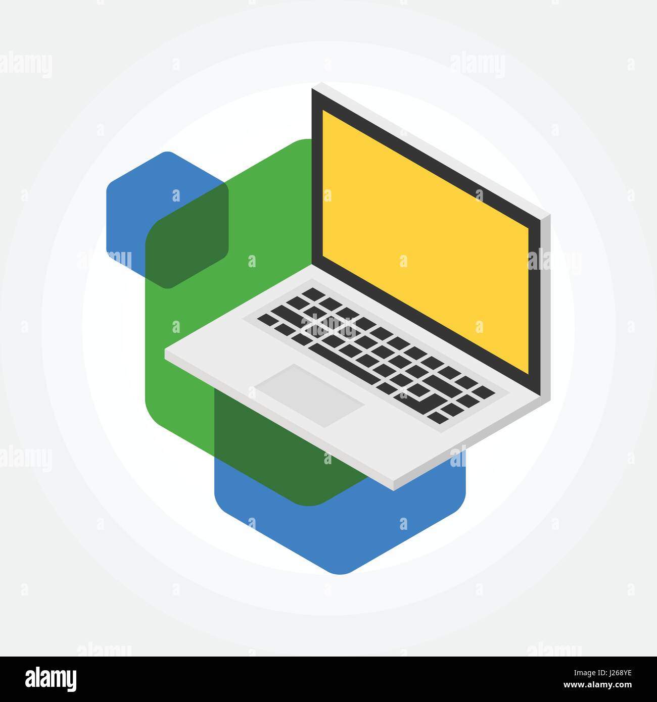 Isometrische Notebook, Laptop-Design-Symbol-Darstellung Stock Vektor
