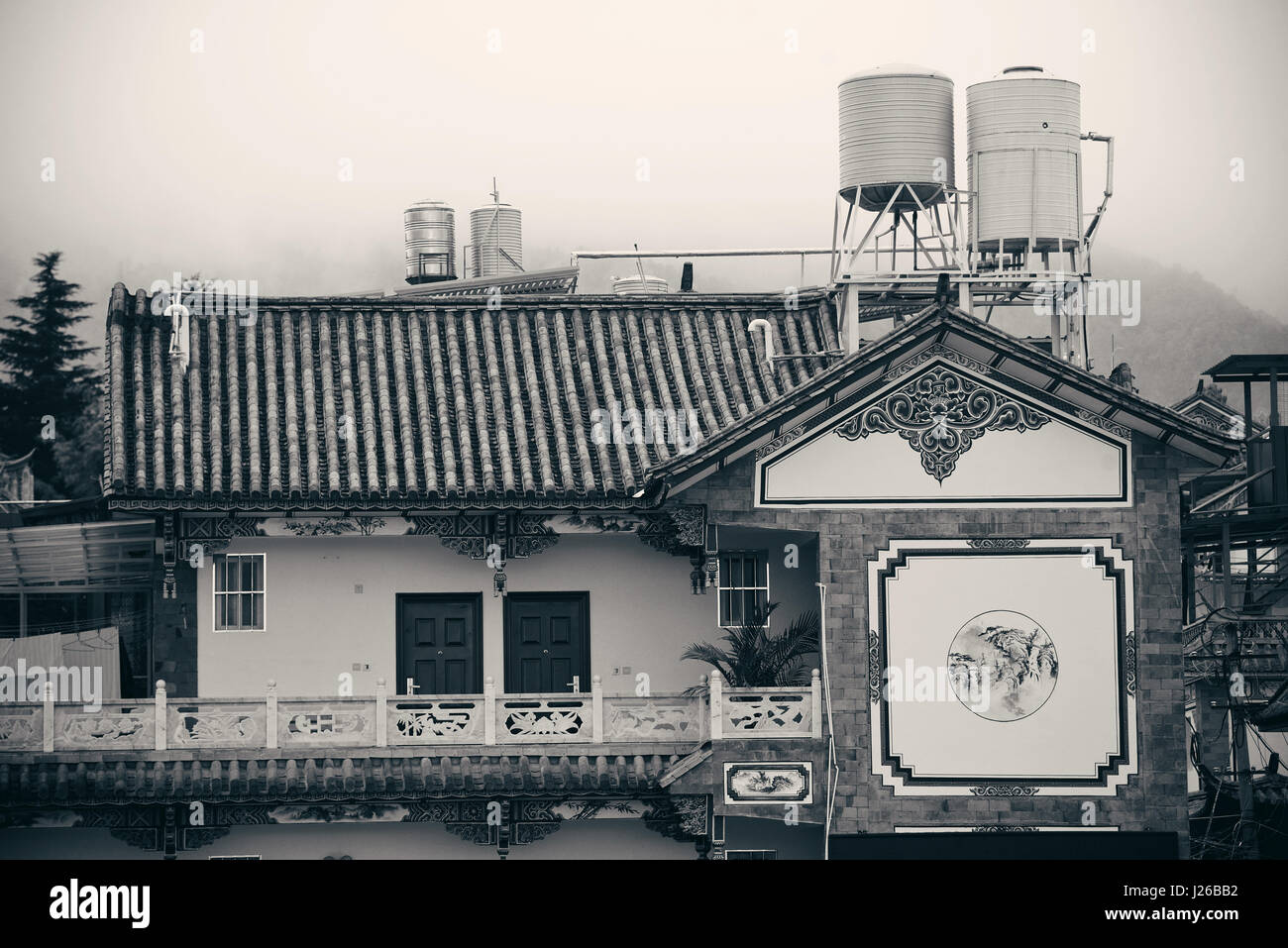 Lokalen Bai Architektur in der Altstadt Dali. Yunnan, China. Stockfoto