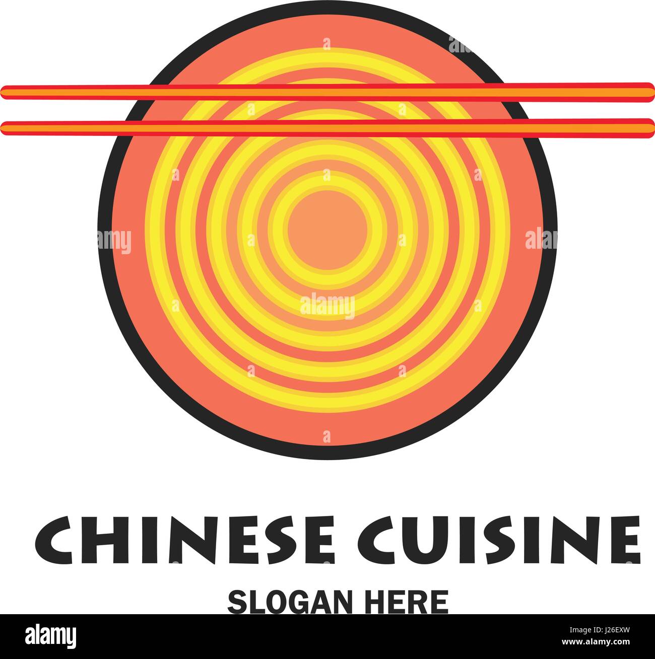 Chinarestaurant / chinesisches Essen Logo mit Text Raum für Ihr Slogan / Slogan, Vektor-Illustration Stock Vektor