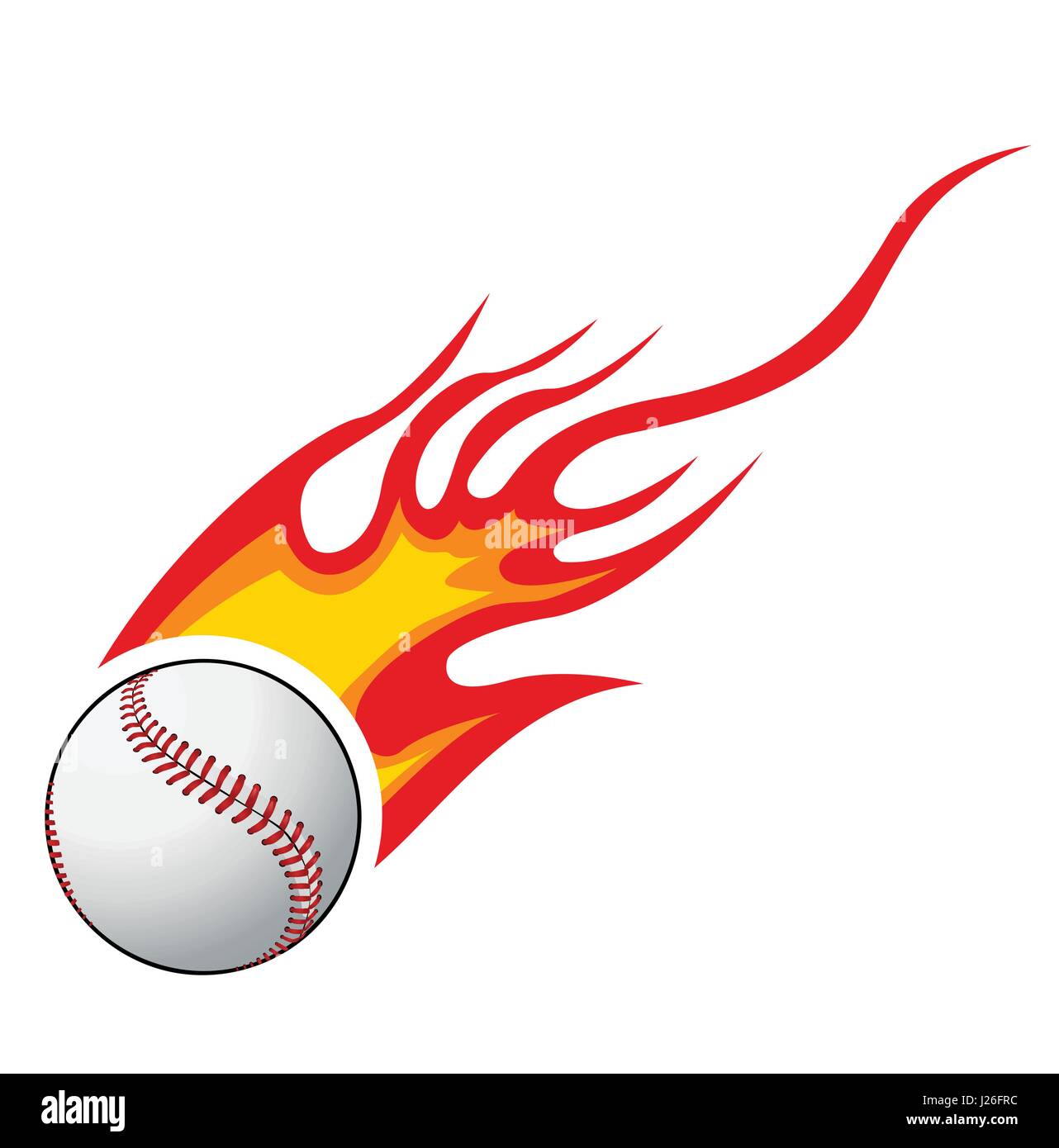 Baseball mit Flammen-Vektor Stock Vektor