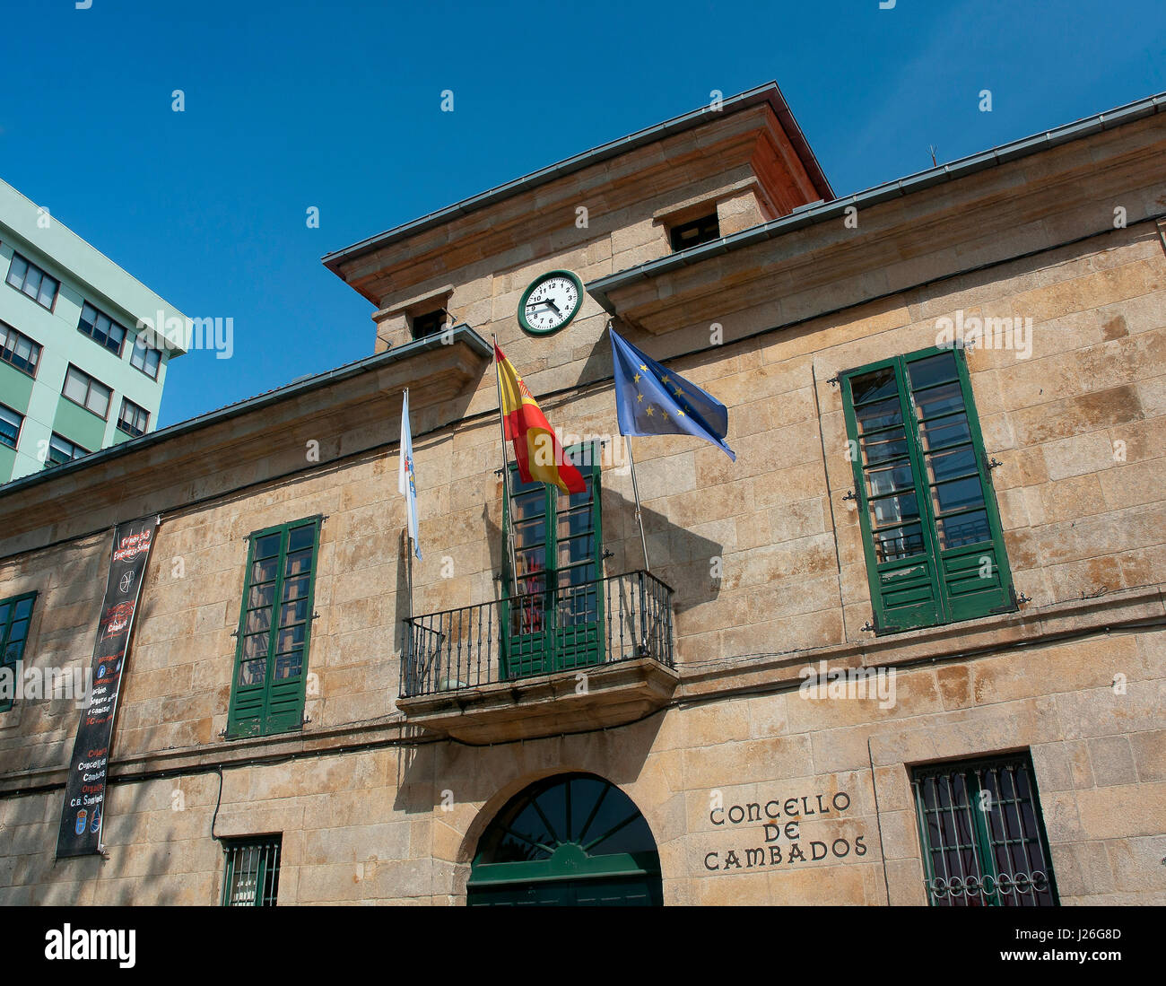 Rathaus, Cambados, Pontevedra Provinz, Region Galicien, Spanien, Europa Stockfoto