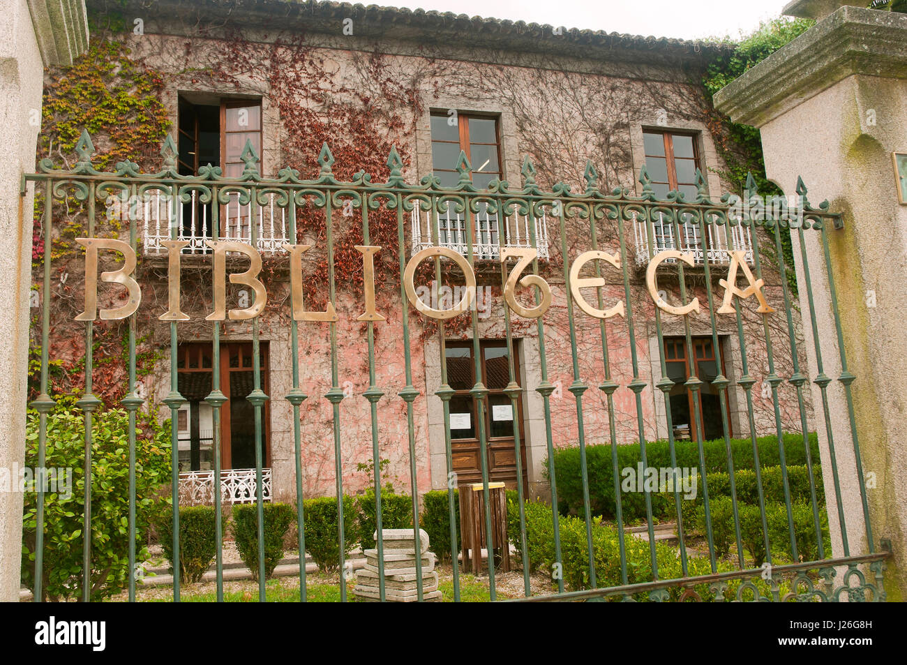 Stadtbibliothek, Cambados, Pontevedra Provinz, Region Galicien, Spanien, Europa Stockfoto