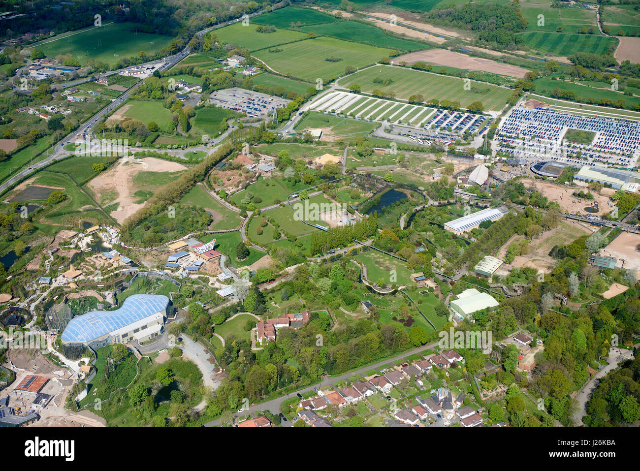 Eine Luftaufnahme des Chester Zoo, North West England, UK Stockfoto