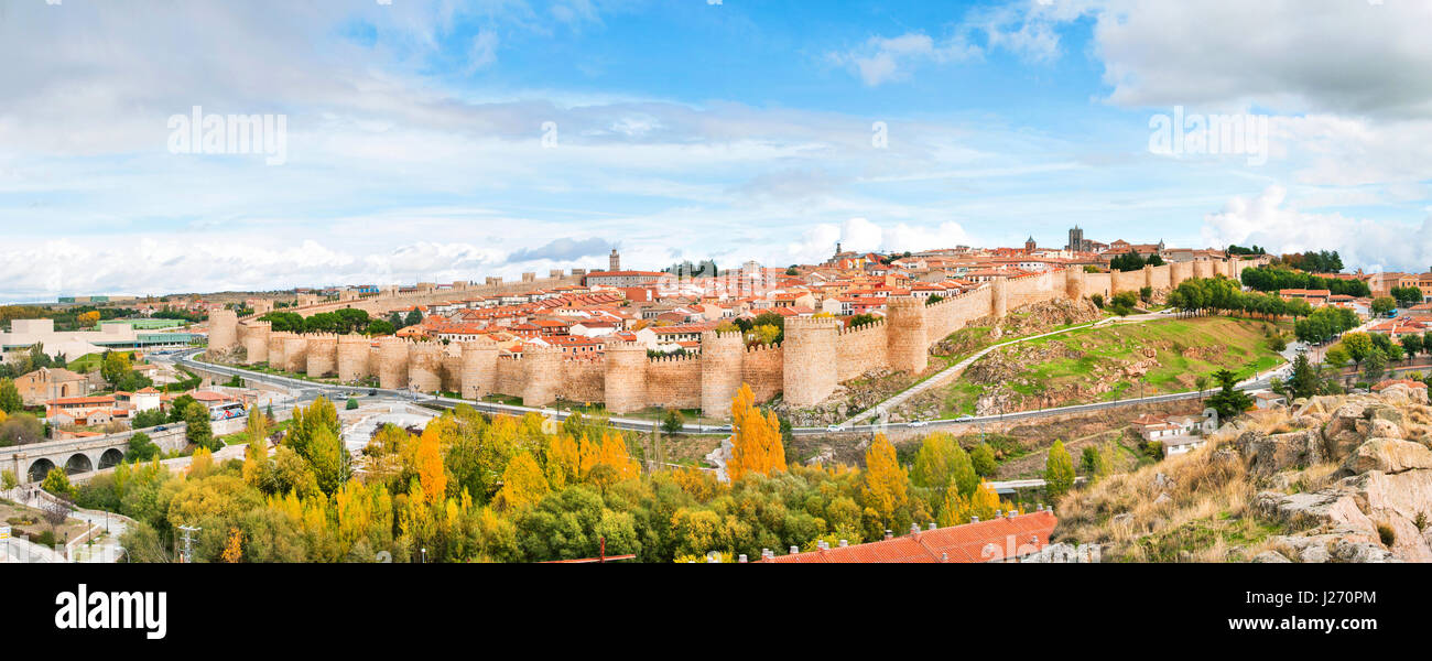 Panorama der historischen Stadt Avila, Castilla y Leon, Spanien Stockfoto