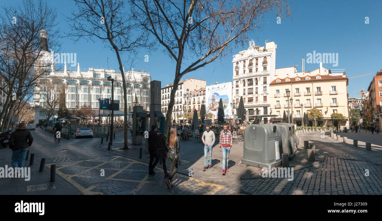 Im Freien essen, Plaza Santa Ana, Madrid, Spanien Stockfoto