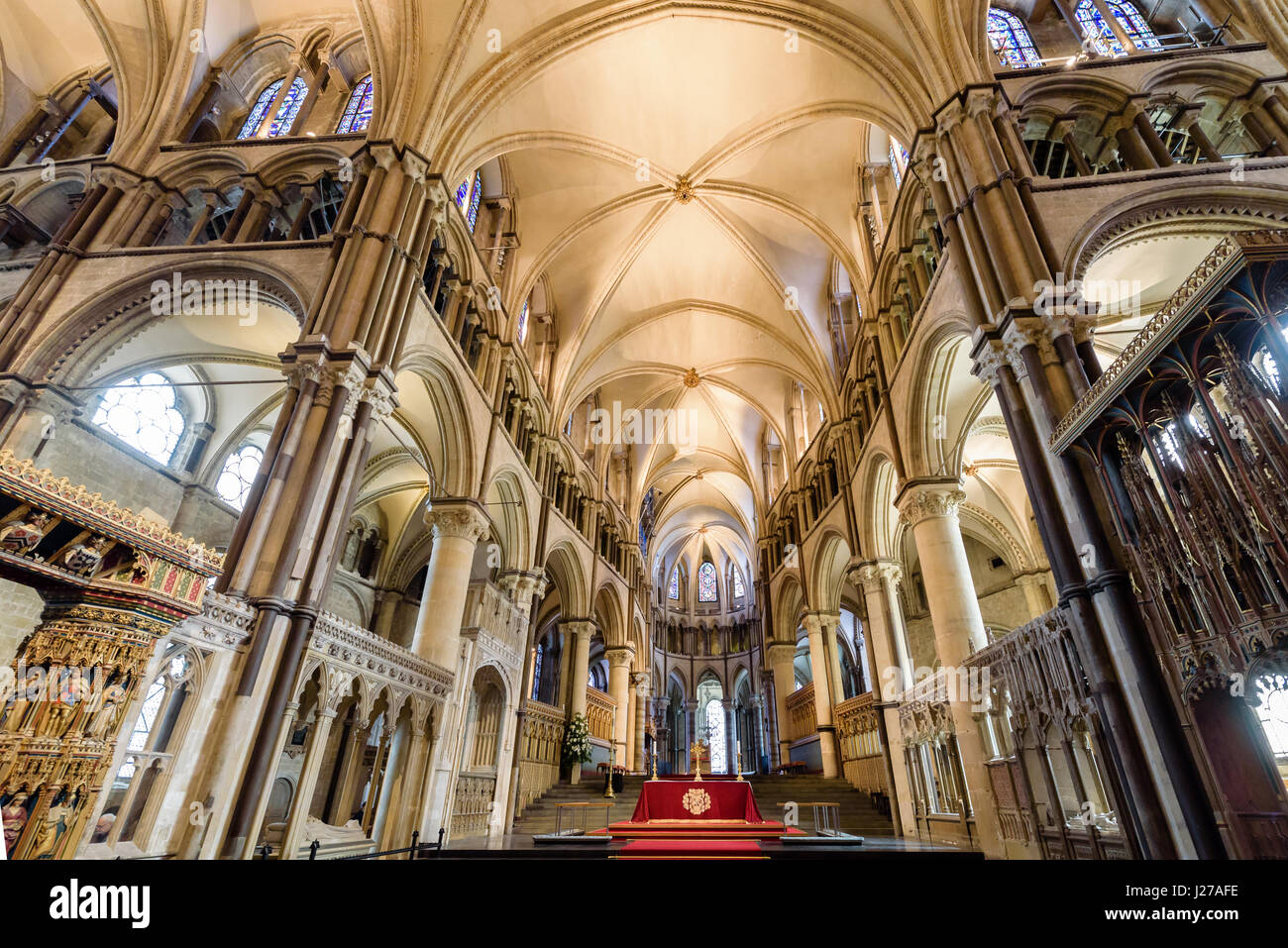 Innenraum der Kathedrale von Canterbury Stockfoto